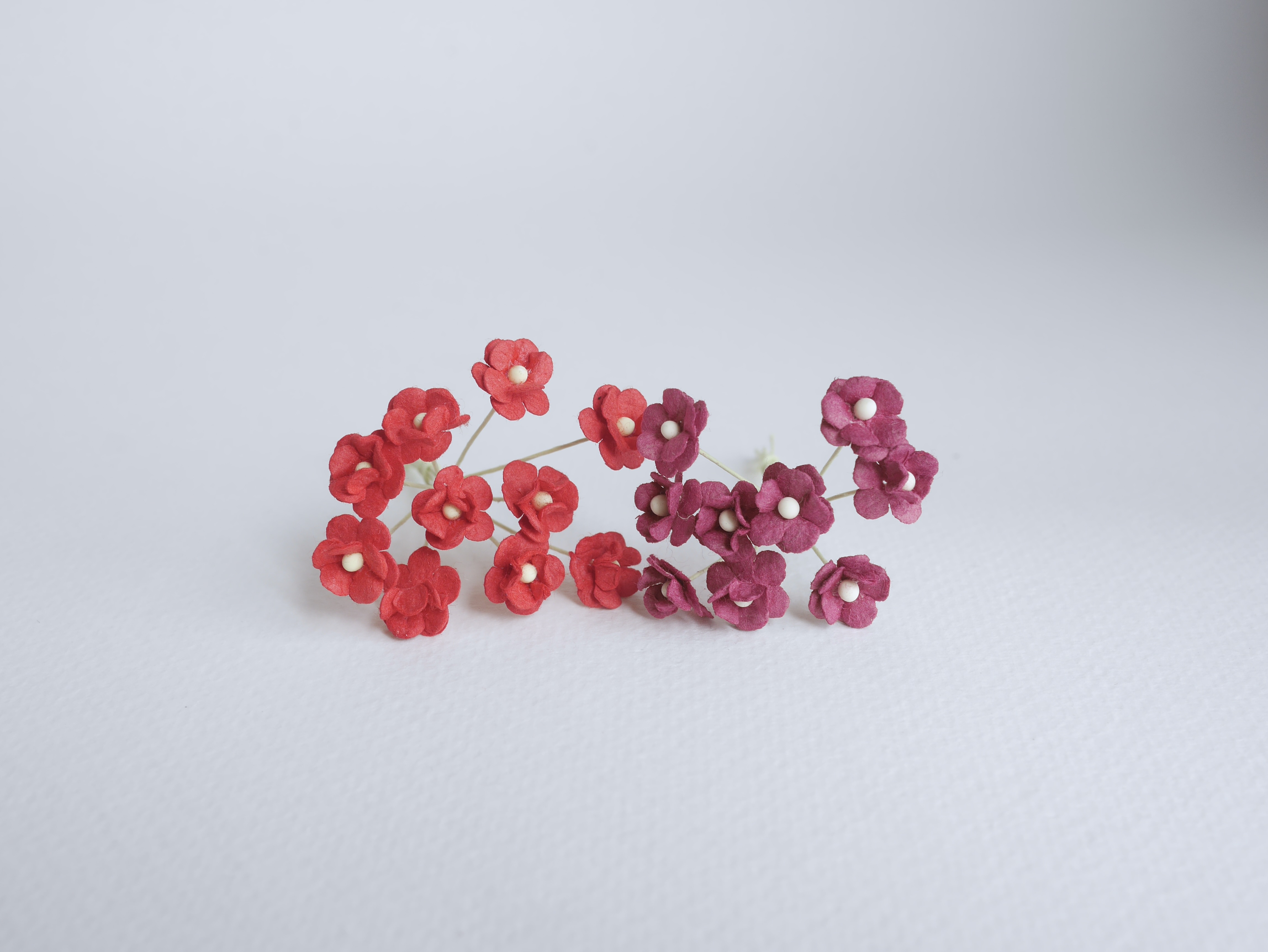 ดอกไม้กระดาษสา ดอกไม้กระดาษสาราคาส่ง ดอกไม้กระดาษสำหรับตกแต่ง งานแต่งงาน หรือติดของชำร่วย ดอก creeping lady 100 ดอก ขนาด 0.8 cm. คละสี Small Paper Flower with stem, 100 pcs., size 0.8 cm., creeping flowers 2 layers, mixed color.