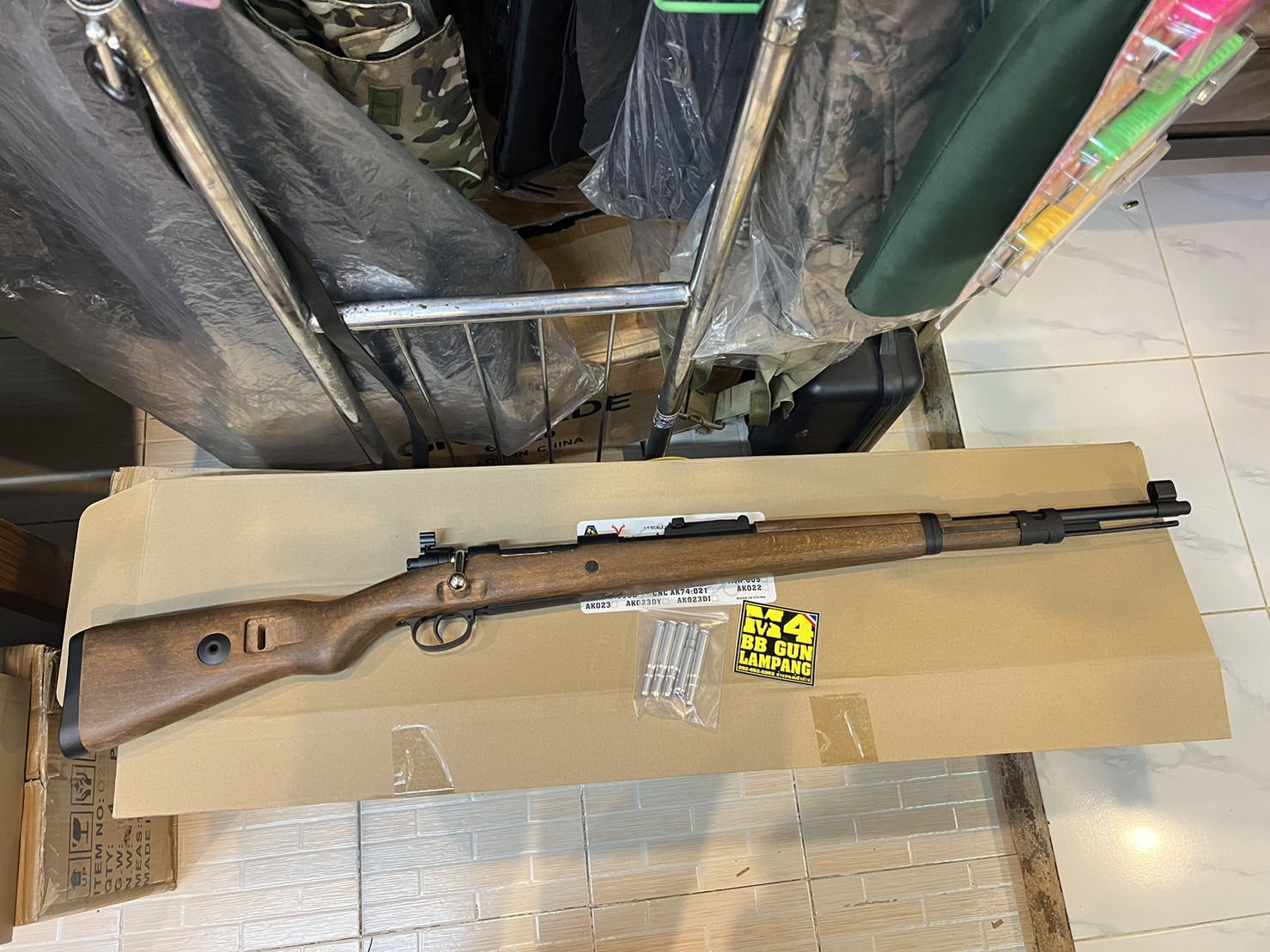 Double Bell 101A Kar98K ระบบสปริง คัดปลอก ไม้แท้