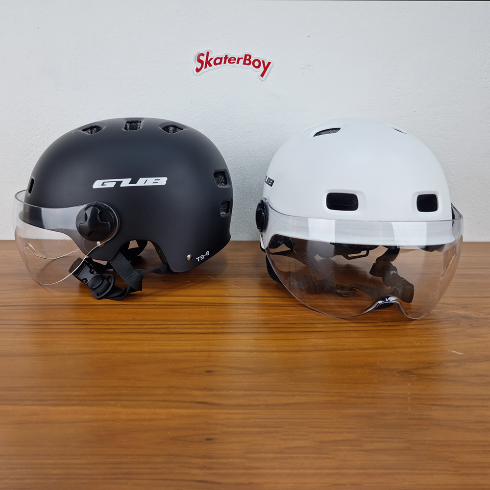 [0101][ลด50%] หมวกกันน็อค มีแว่นกันลม ปรับได้3ระดับ รอบหัว 58-60cm