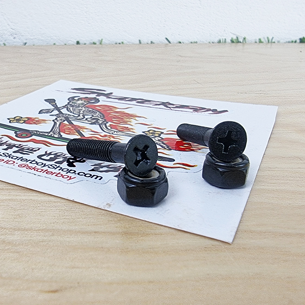 [0309] น็อตยึดทรัคสเก็ตบอร์ดแบบถูก หัวบวก พร้อมตัวเมีย ไซ้ skate tool 28mm 30mm 35mm