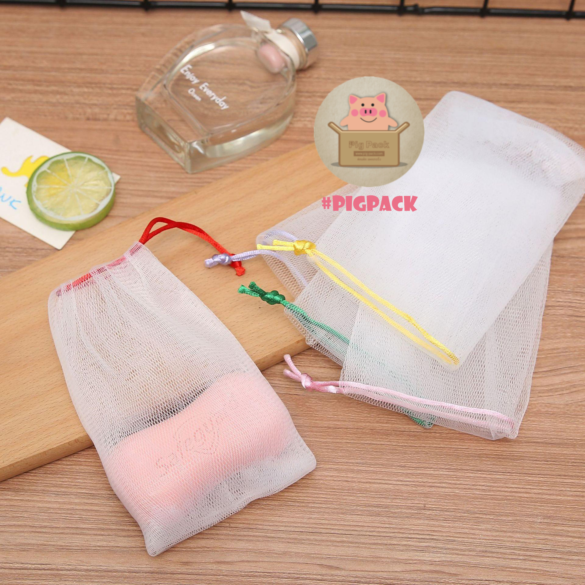 ถุงตาข่ายตีฟอง ขนาด 9x16.5 cm. 100ชิ้น (คละสี) 005894