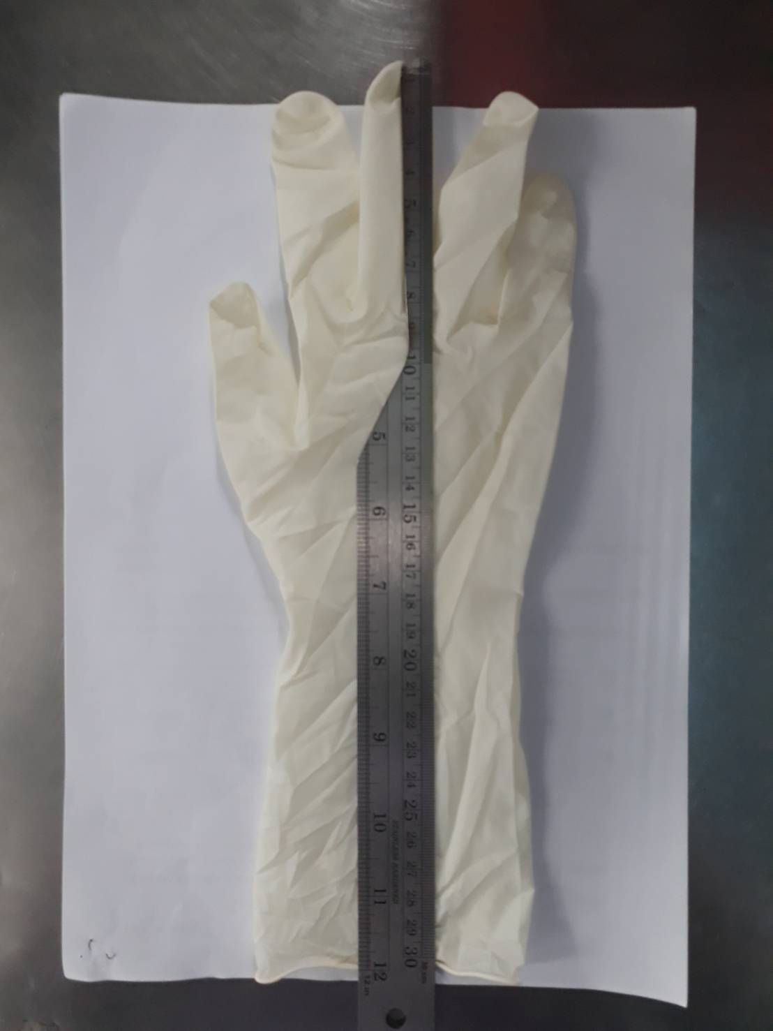 [ยกลัง 10 กล่อง] LPF300 ถุงมือยางธรรมชาติ ไม่มีแป้ง สีขาวนวล ยาว 12 นิ้ว หนา 5 มิล หนัก 7.5 กรัม แบรนด์ ดูราเซฟ แอดวานซ์