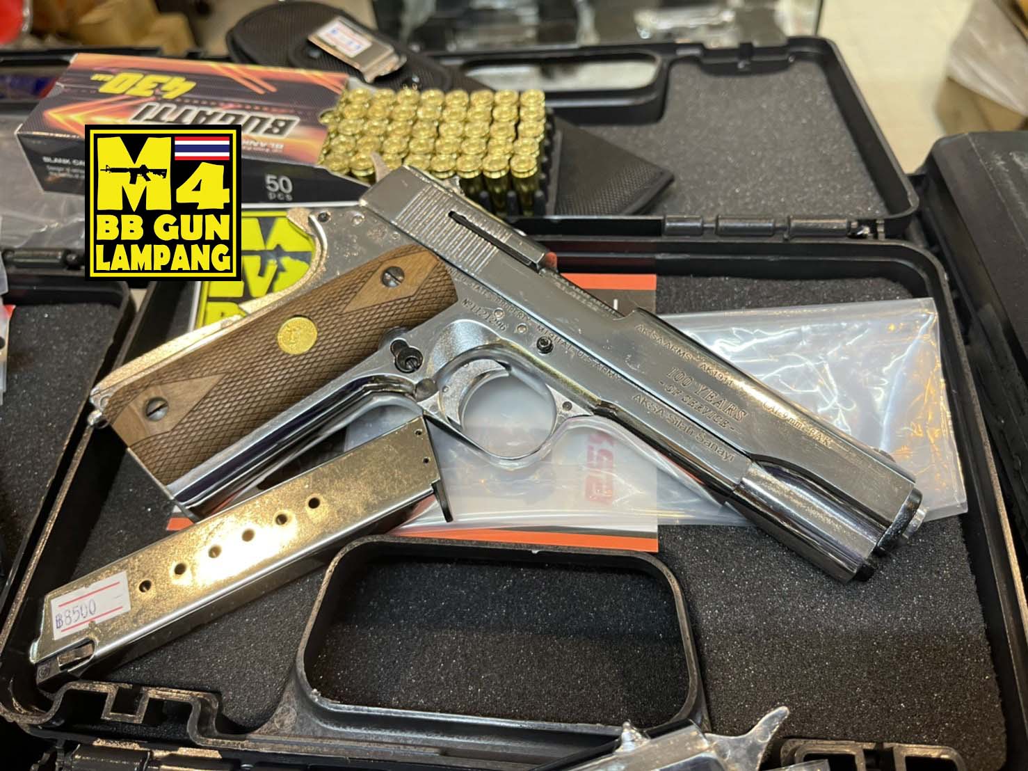 AKSA COLT 1911 ลาย 100 ปี สีเงินเงา