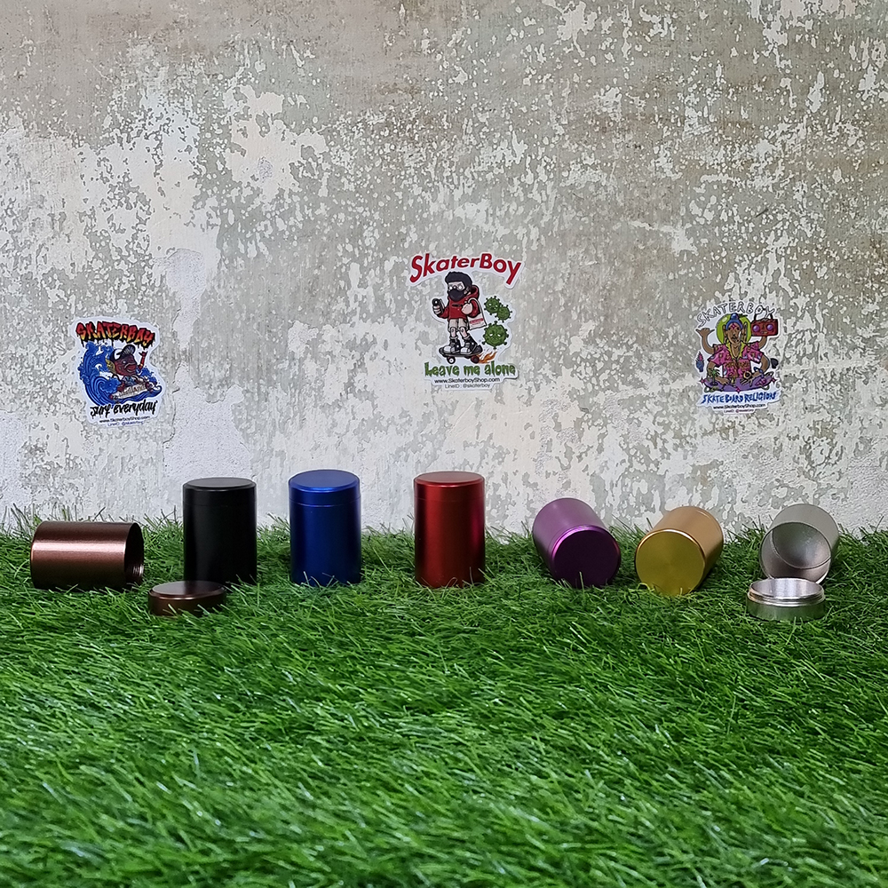 [1003] กล่องเก็บสมุนไพร กลม 2ขนาด Aluminum กันชื้น กันฝุ่น เก็บยา