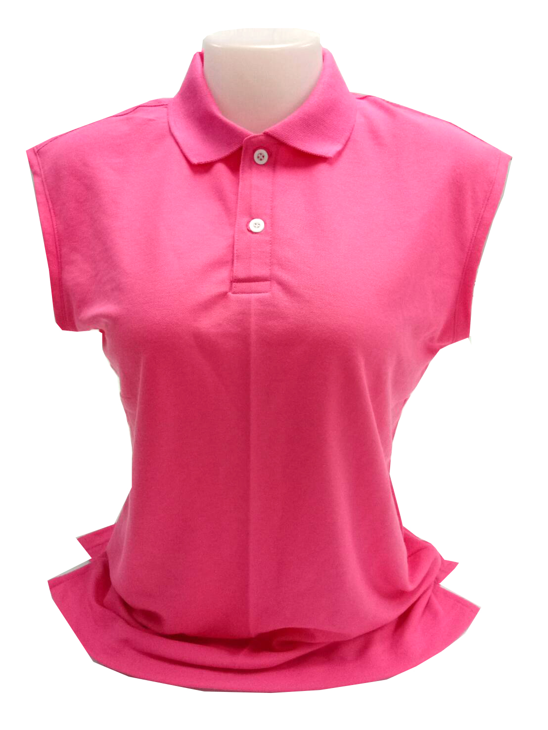 เสื้อโปโล แขนกุด สีชมพู