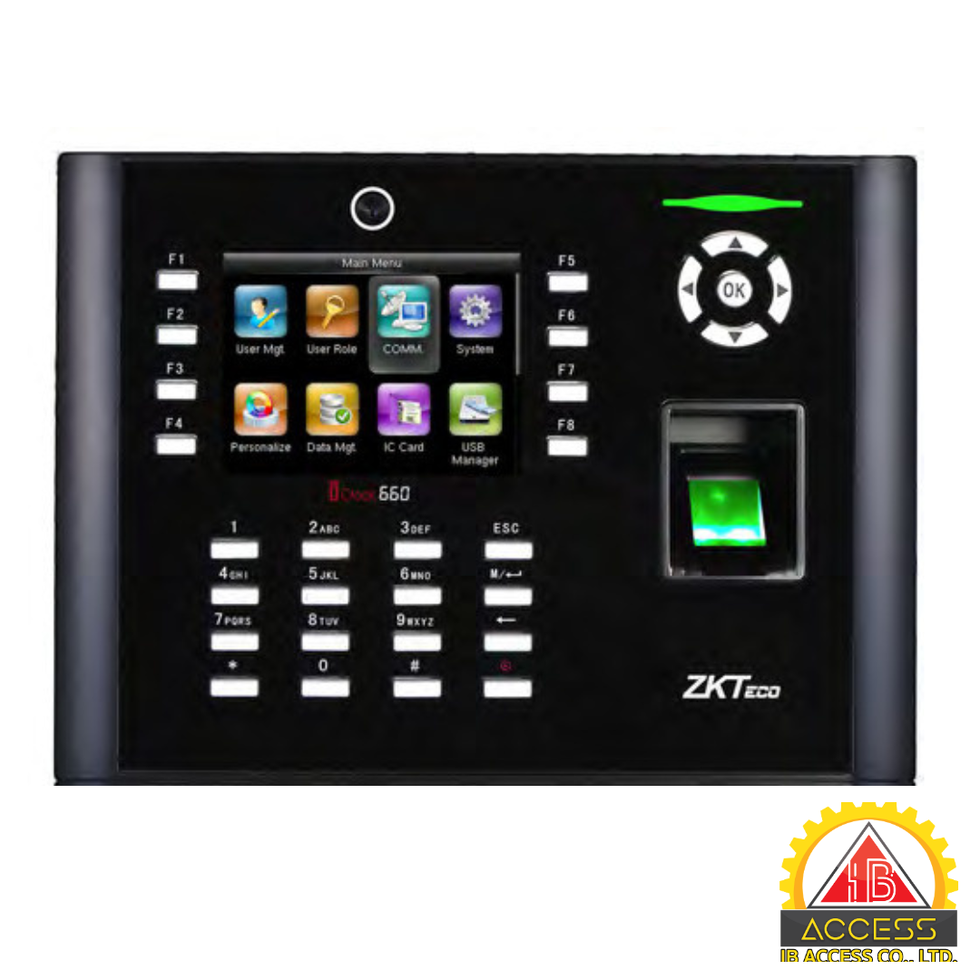 เครื่องสแกนลายนิ้วมือ ยี่ห้อ ZKTeco รุ่น IClock660