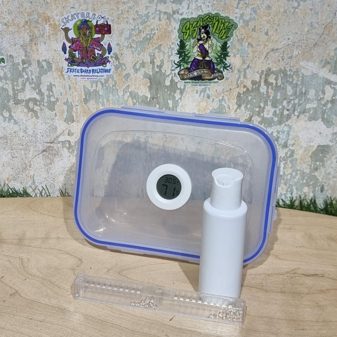 [1003] กล่องพลาสติก เก็บของ อุปกรณ์ ล๊อคได้ พร้อมวัด อุณหภูมิ ความชื้น ขนาดพกพา chip lock box storage box portable