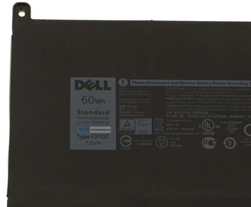 Battery 4-Cell 60Wh Dell Latitude 7280,7480 Part: F3YGT