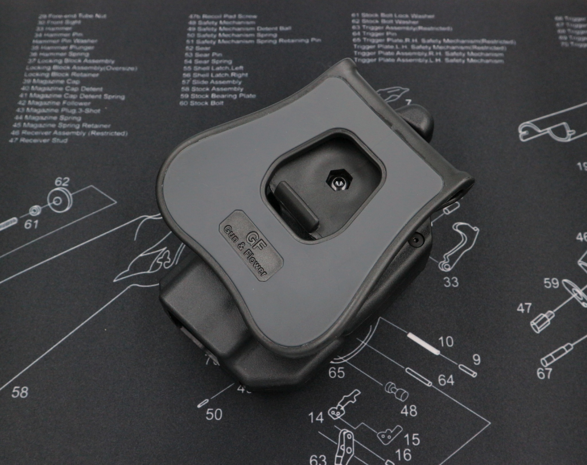 ซองพกนอก ปลดล็อคนิ้วโป้ง รุ่น GLOCK19/19X/23/32/45 (K540)