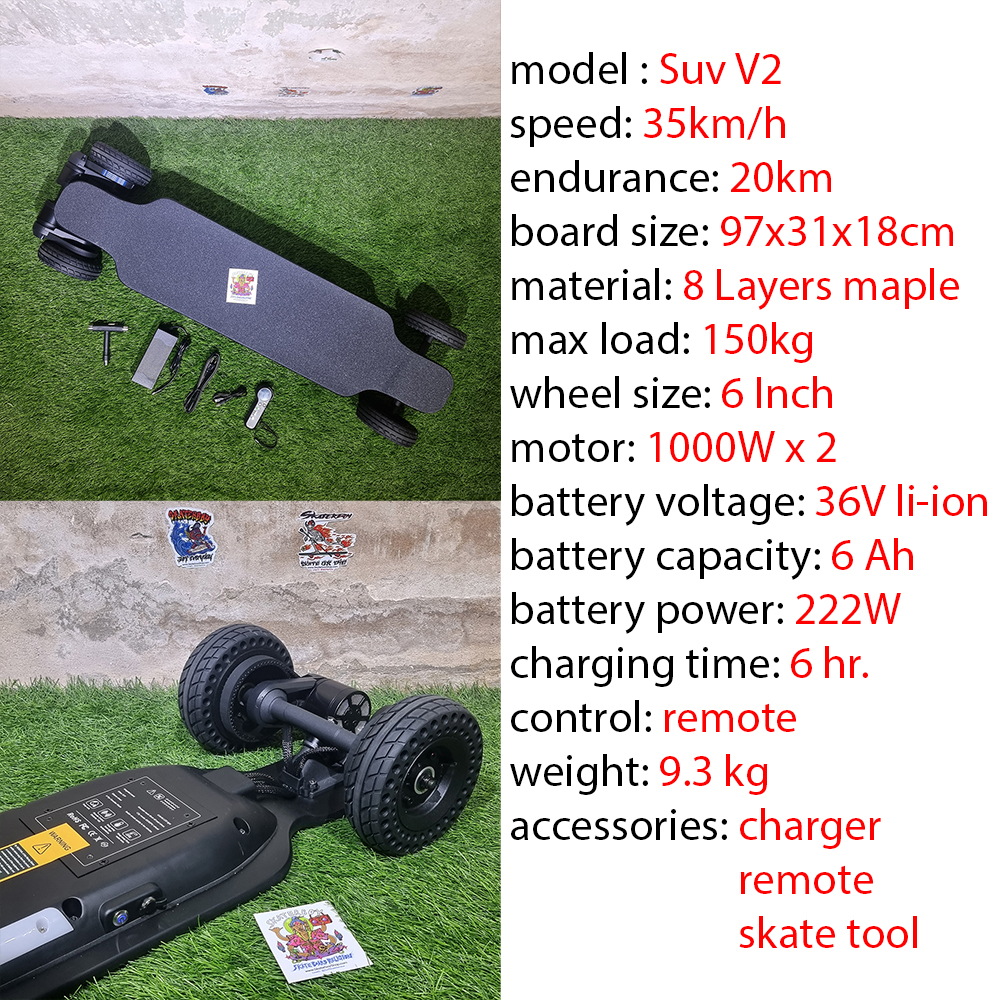 0400 สเก็ตบอร์ดไฟฟ้า รุ่นกลาง ล้อใหญ่ วิ่งนาน ทำความเร็วได้ รับประกัน 3เดือน มีหลายรุ่นให้เลือก มีอะไหล่เปลี่ยน
