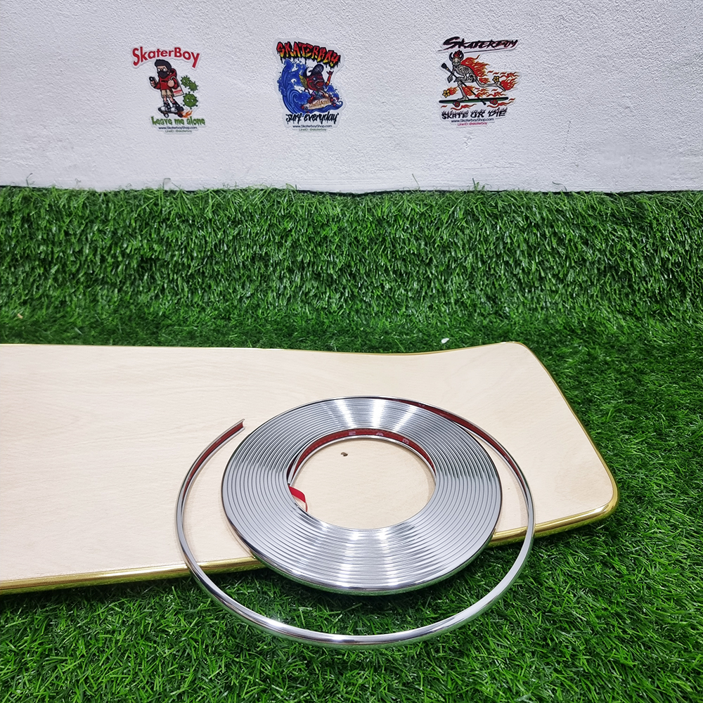 [0302][ลด50%] ขอบยางกันกระแทก สเก็ตบอร์ด สีโครเมียม สีโลหะ ทุก2เมตร Free เทปใสกันน้ำ1ชิ้น Primer2ชิ้น
