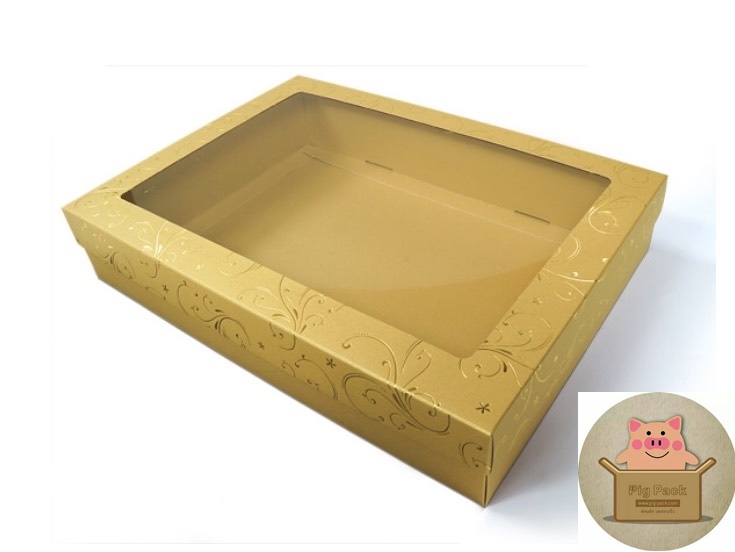 กล่องของขวัญ metallic ปั๊มฟอยล์สีทอง แพ็ค10ชิ้น ขนาด 26.1x35.4x6.2cm รหัสสินค้า: 006499