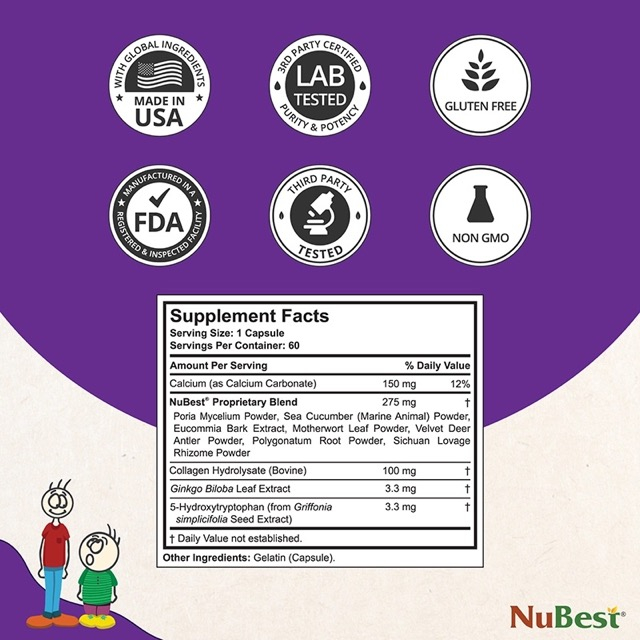 NuBest Tall, Powerful Growth Formula, For Children (5+) and Teens Who Don't Drink Milk Daily, 60 Capsules exp. 06.2026 0 กก.