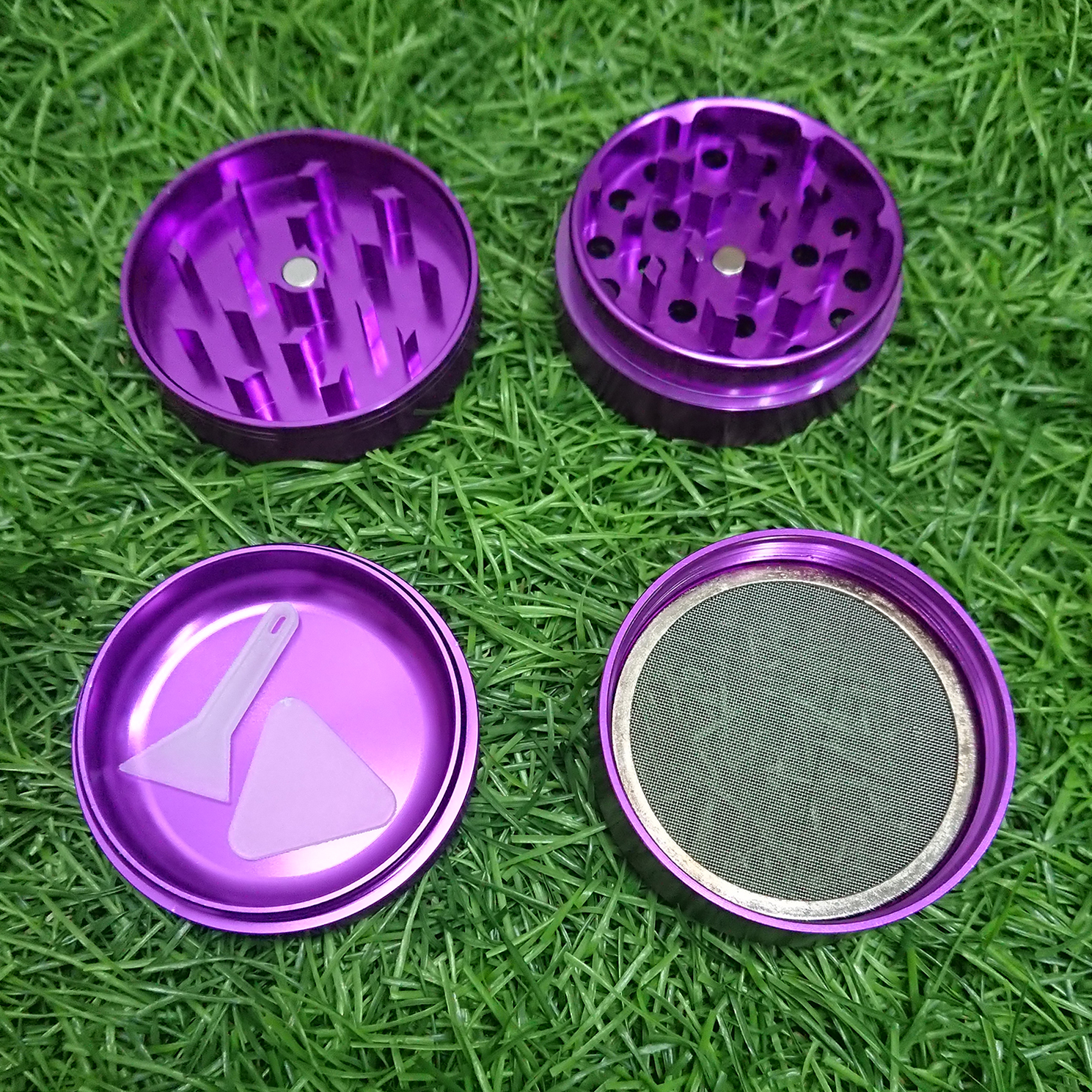 [1002] Grinder ขนาด 50x40mm 4ชั้น ฟันคม งานCNC ที่บดสมุนไพร เครื่องบดสมุนไพร บดกาแฟ ไกเดอร์บด