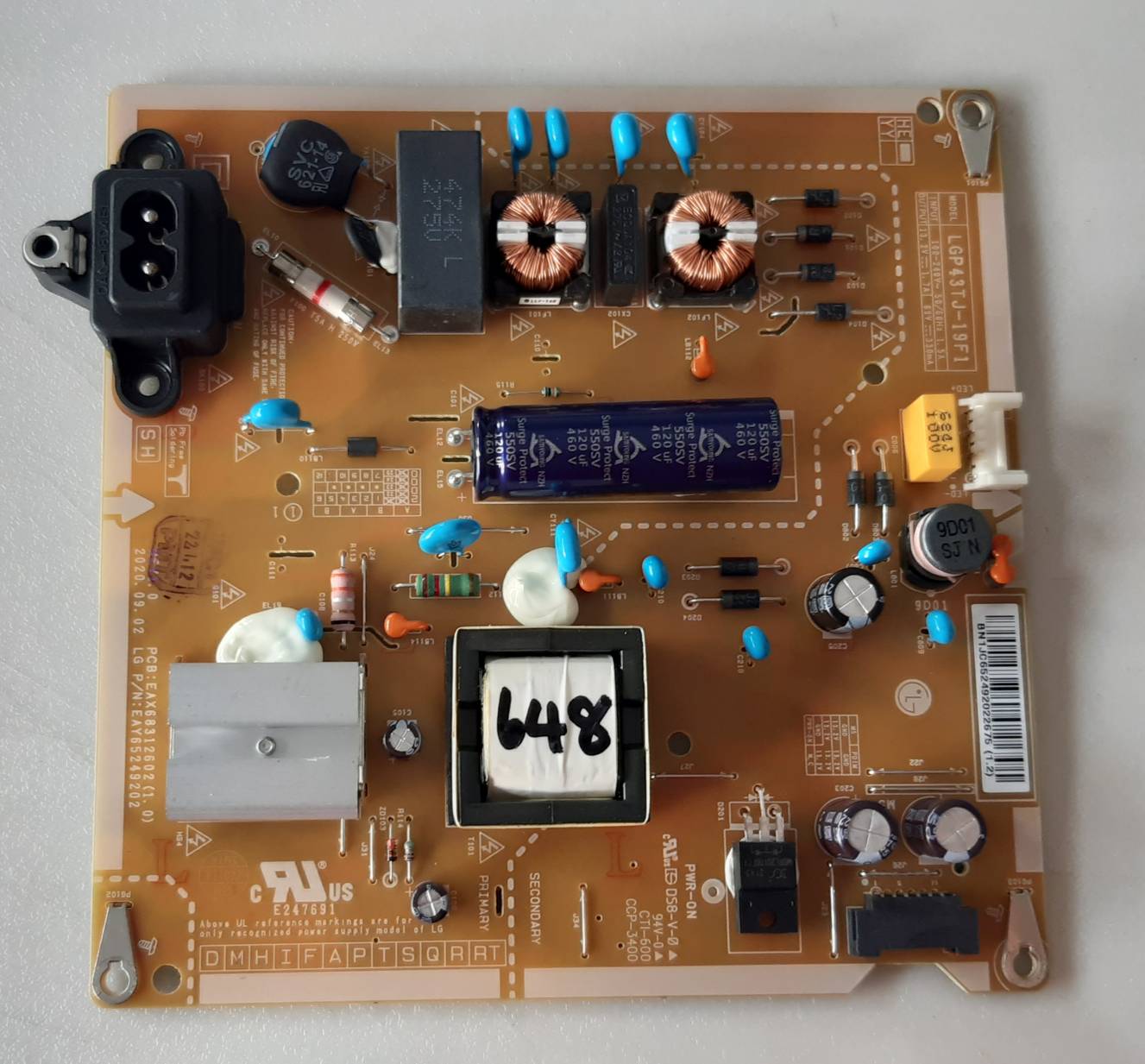 อันที่ 648 LG 43LM5500PTA ซัฟฟลาย EAX68312602 ดีของใหม่จอแตก