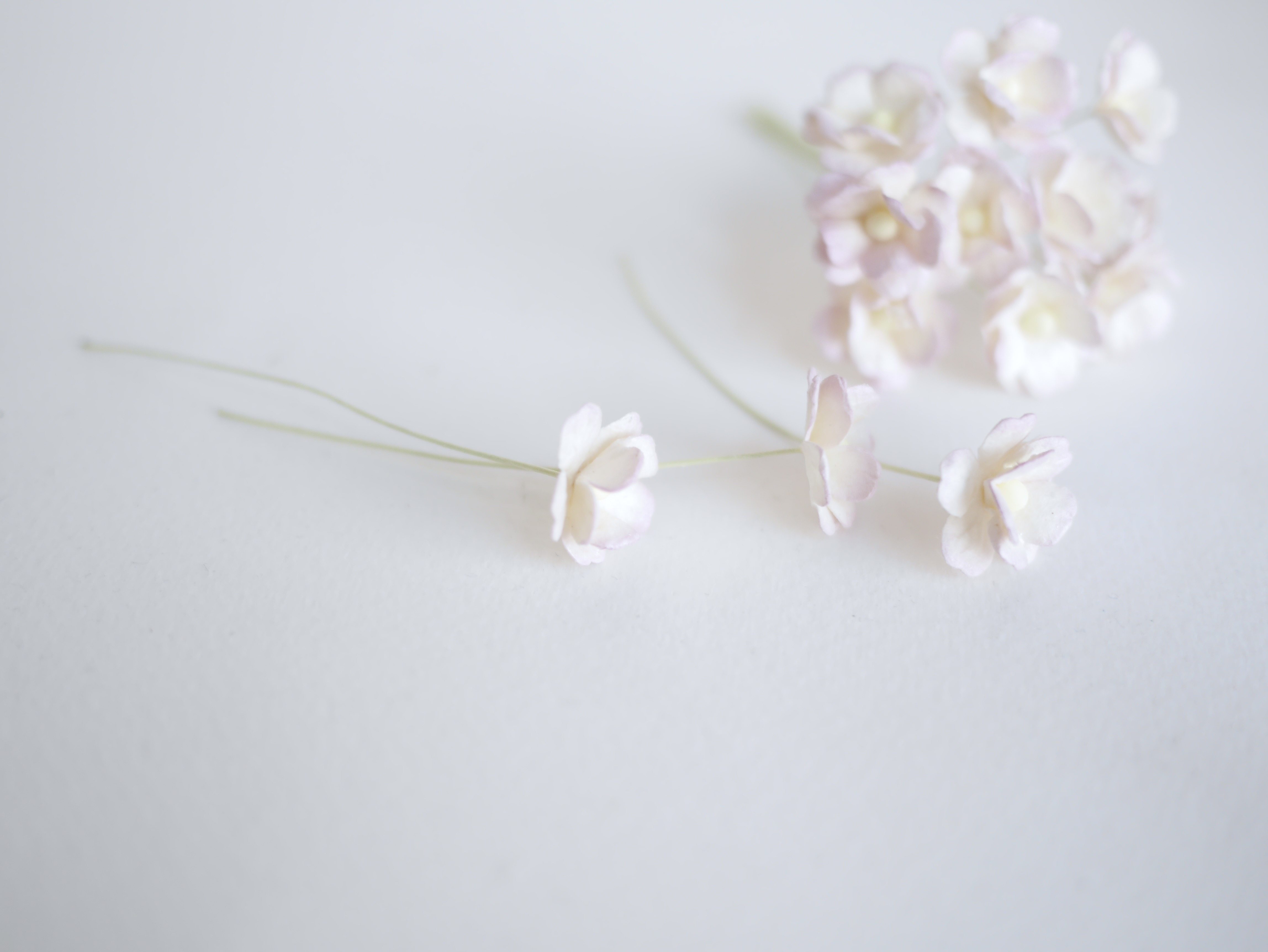 ดอกไม้กระดาษสา ราคาส่ง, ดอกไฮเดรนเยียกระดาษสา ดอกไม้ประดิษฐ์ ตกแต่งงานแต่งงาน ประดิษฐ์ข้อมือเพื่อนเจ้าสาว ขนาด 1.5 cm., สำหรับของชำร่วย, งานแต่งงาน, ดอกไม้ทำข้อมือเจ้าสาว สีชมพูม่วงอ่อนปัดครีม fuchsia brush ivory จำนวน 100 ดอก Paper flower,100 Pieces