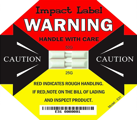 Dual Impact Label / Impact Indicators (สติ๊กเกอร์บ่งชี้การตกกระแทกระหว่างขนส่งแบบ 2 ค่า) 1 กล่อง (50 ชิ้น) ราคารวม vat แล้ว