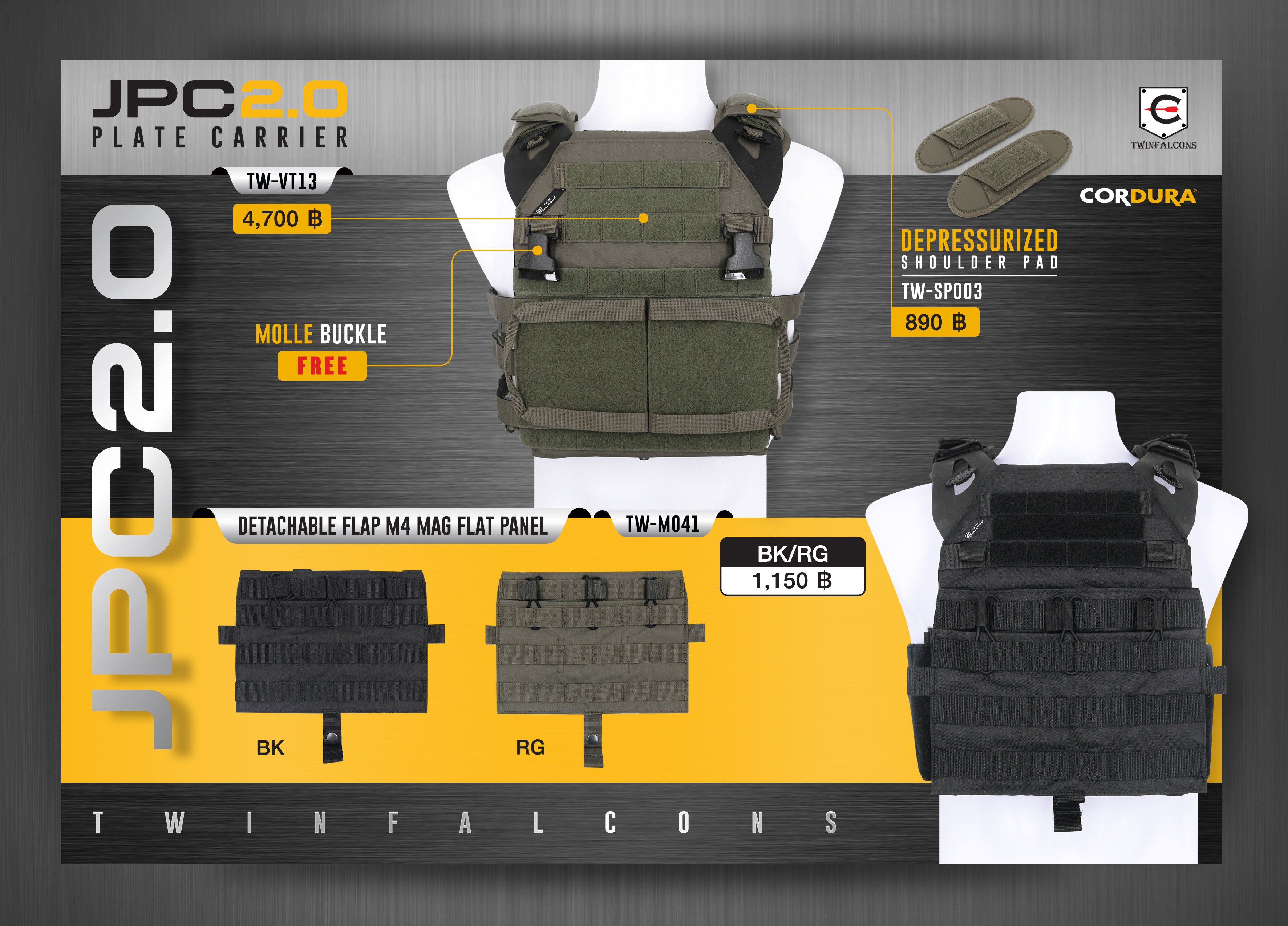 เสื้อเกราะ JPC 2.0 Plate Carrier / รองบ่า / ซองแม็กกาซีน (Twinfalcons )