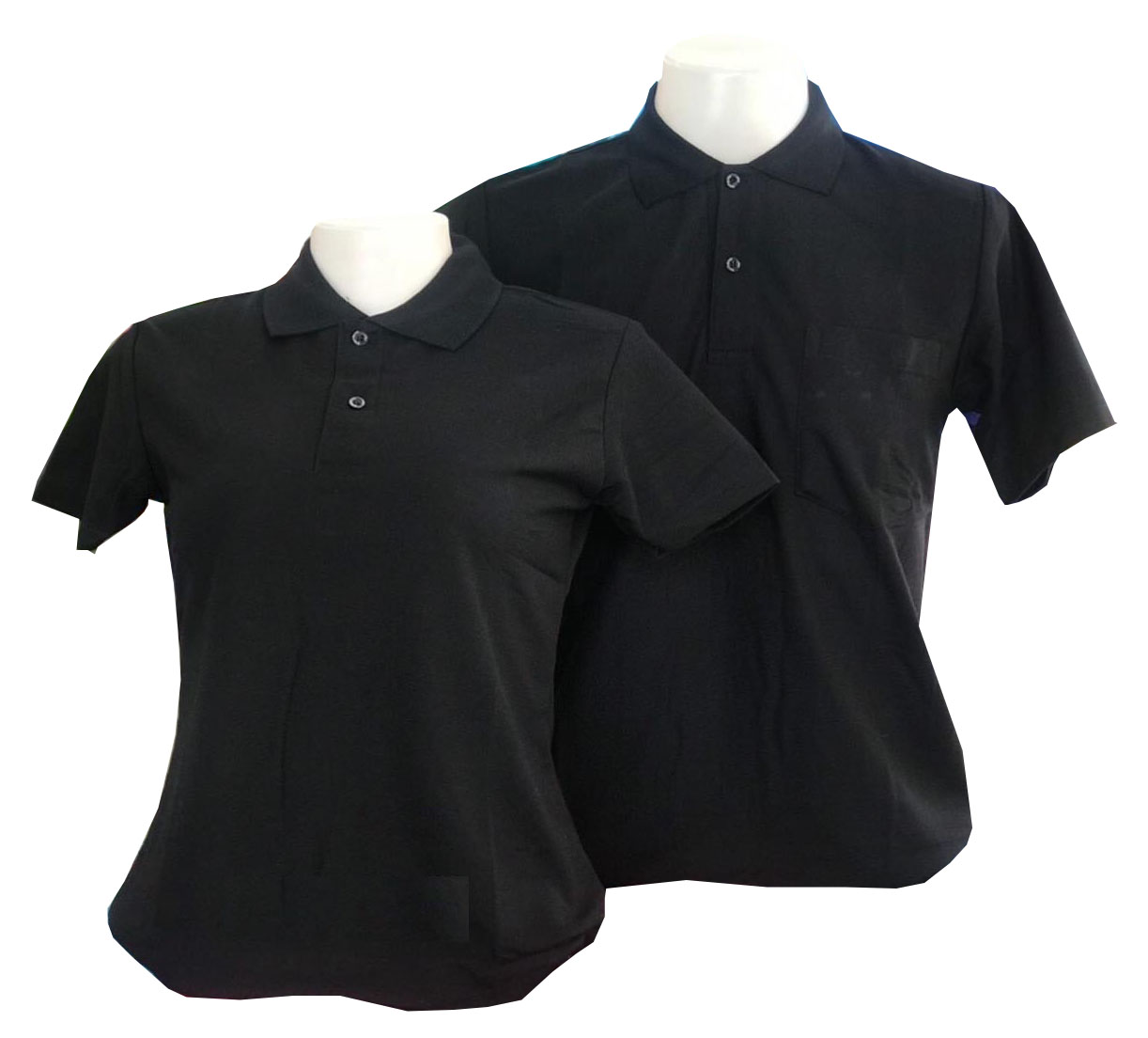 เสื้อโปโลสีดำ แขนปล่อย ไม่มีลาย ราคาส่ง 3 ตัวขึ้นไป