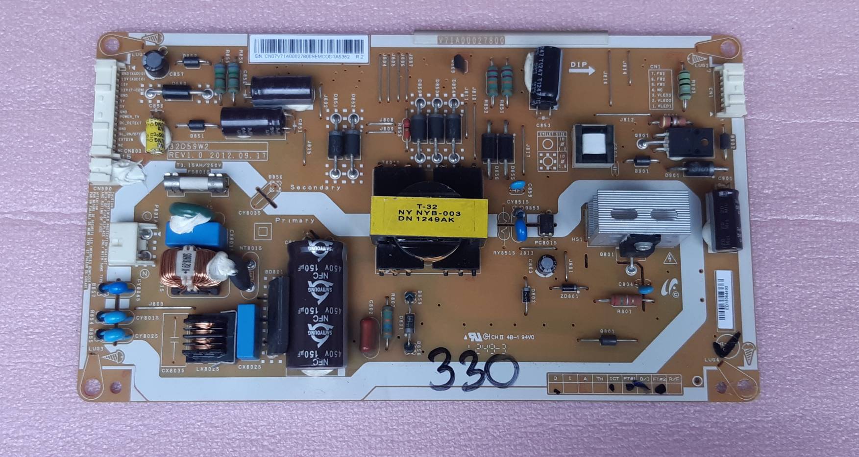 อันที่ 330 TOSHIBA 29P2300VT ซัฟฟลาย V71A00027800 ดีเทสแล้ว