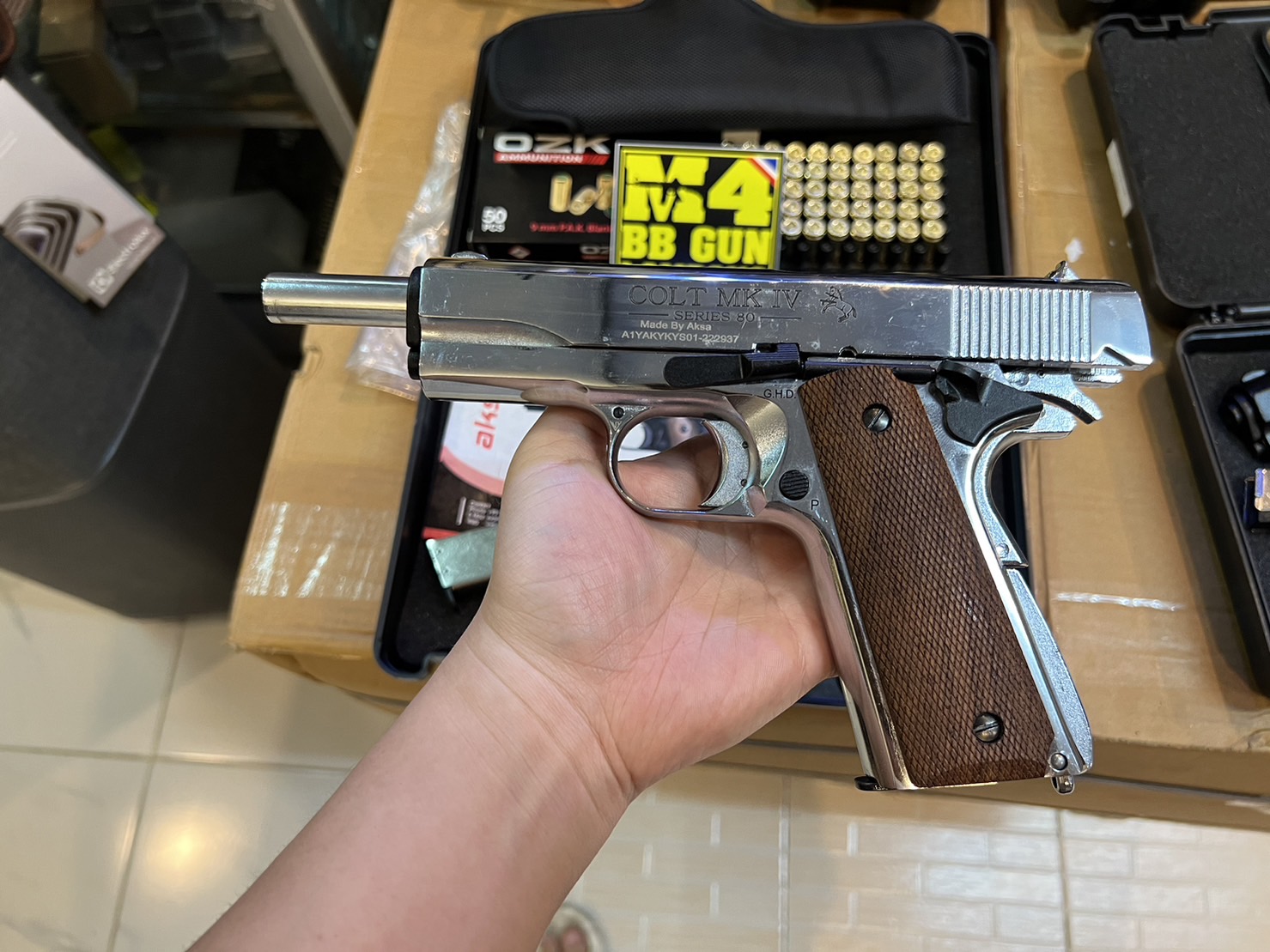 AKSA COLT 1911 ลาย Series 80 สีเงินเงา