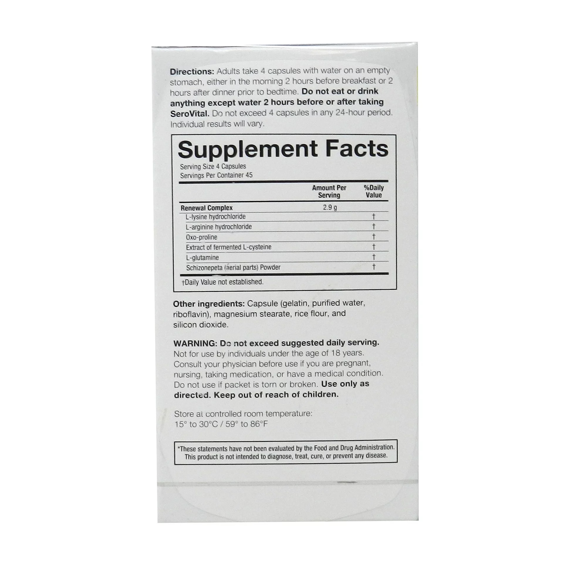 SeroVital HGH Reverse the Sign of Aging 180 Capsules/45 Days Supply 0 กก.