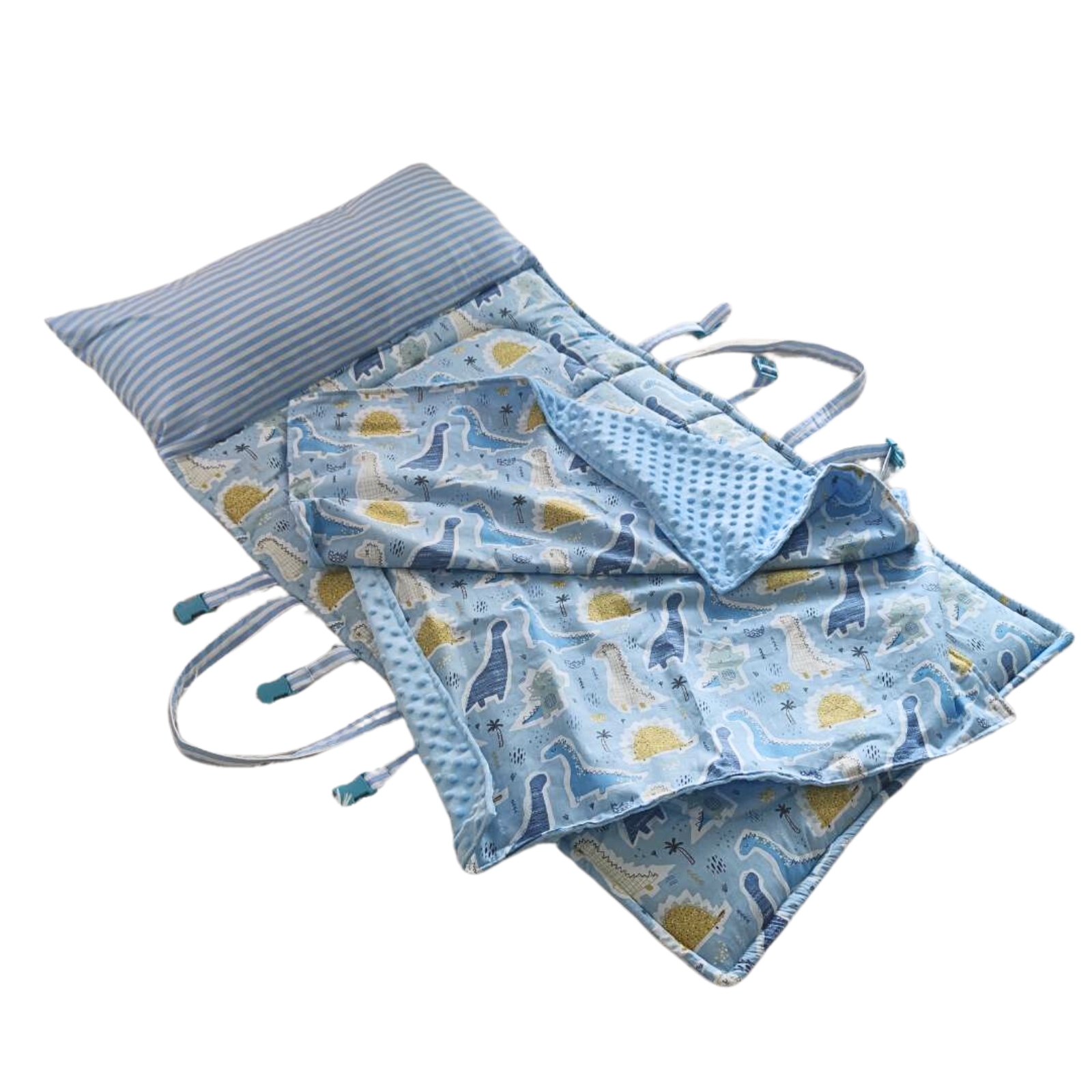 ที่นอนพกพา ซักทั้งชิ้น แบบหมอนยาวติดที่นอน มีผ้าห่ม ปักชื่อฟรี