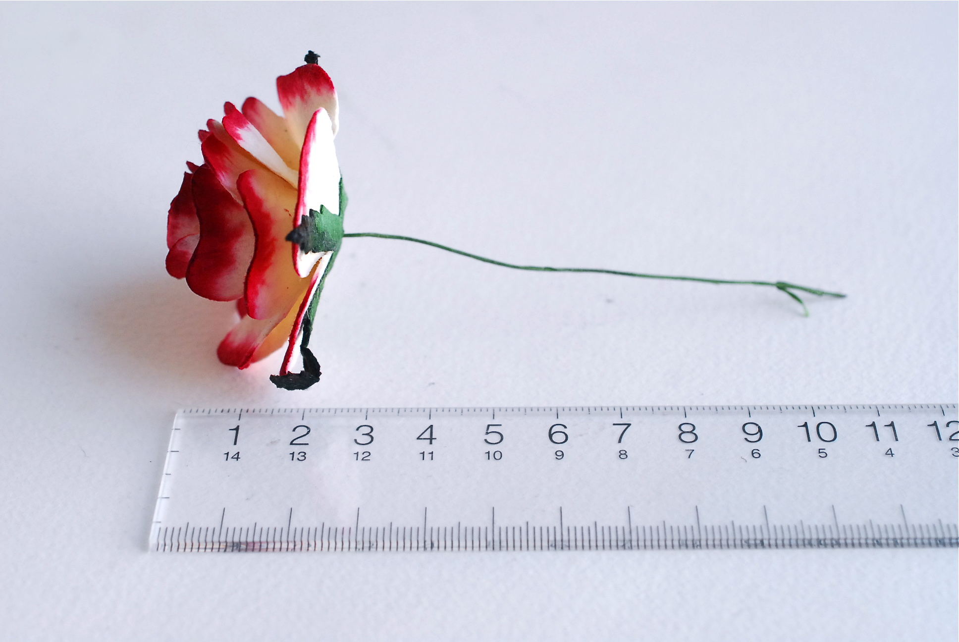 ดอกไม้กระดาษสา, สำหรับของชำร่วย, งานแต่งงาน, ดอกกุหลาบ PUL4-4 N ขนาด 4.5 cm. สีแดงปัด#507 สำเนา