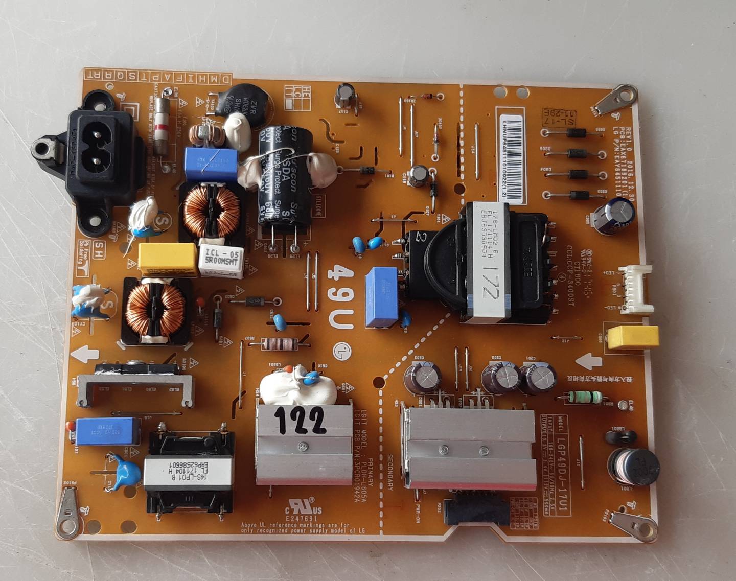 อันที่ 122 LG 49UJ630T ซัฟฟลาย EAX67189201 EAY64511101 ดีเทสแล้ว
