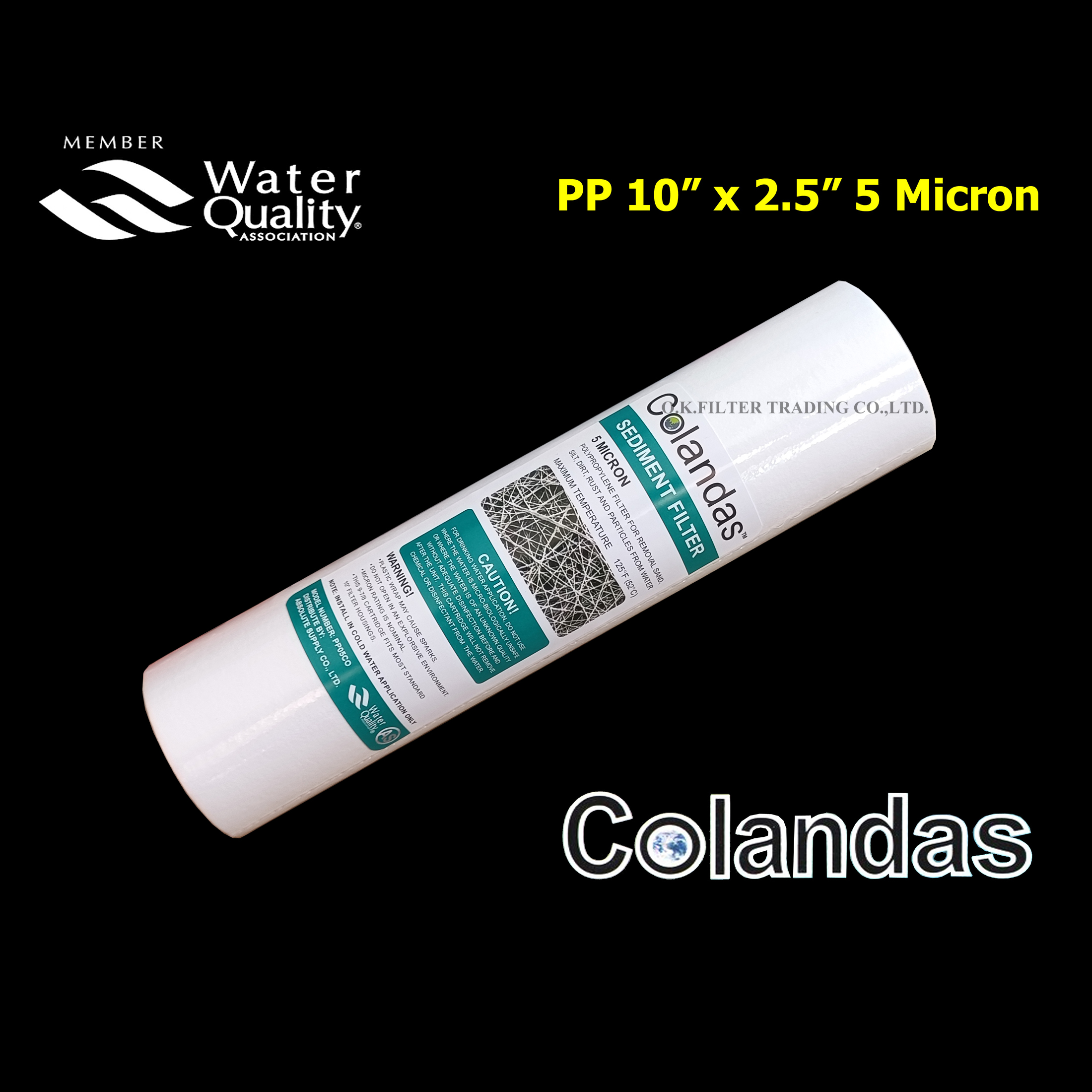 ไส้กรองน้ำ PP (Sediment) 10 นิ้ว x 2.5 นิ้ว 5 Micron Colandas