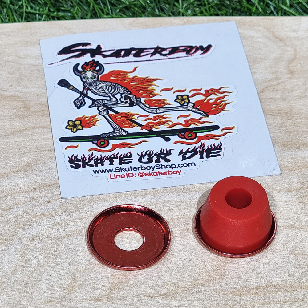 [0312] ชามแต่งรองบูชชิ่ง สเก็ตบอร์ด หัวบาน แก้ยางปริ้น ชุบสีอโนไดซ์ โคน บาเรล