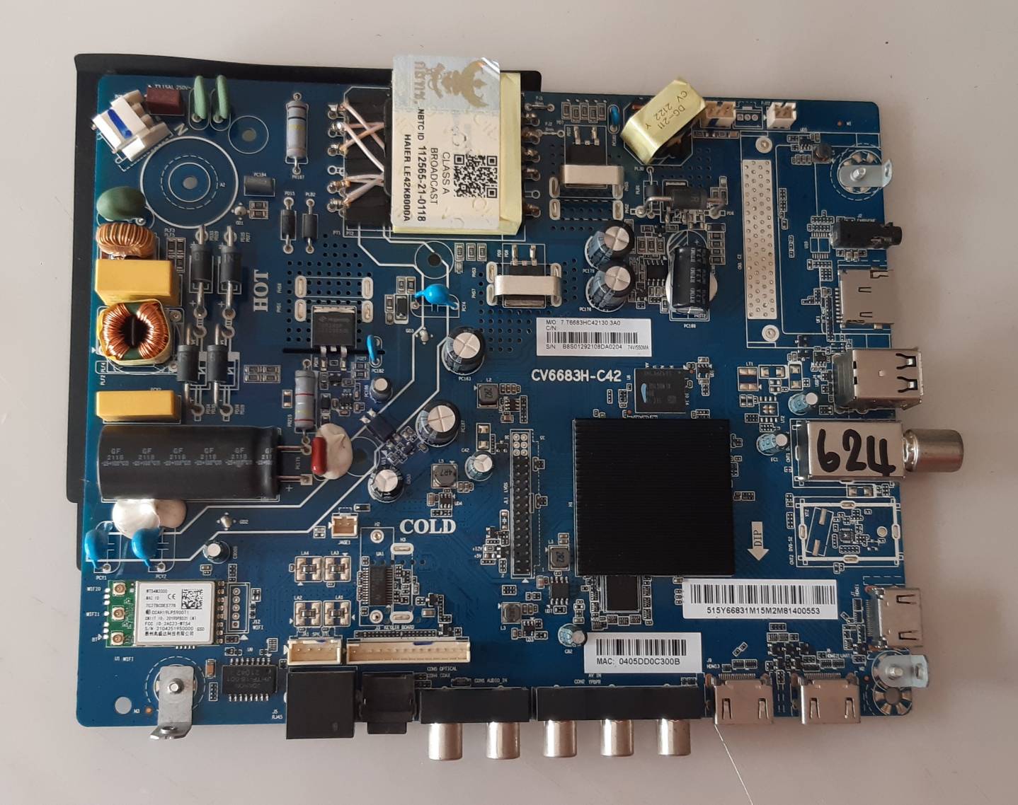 อันที่ 624 Haier LE42K8000A ซีสเตร็ม CV6683H-42 ดีเทสแล้ว