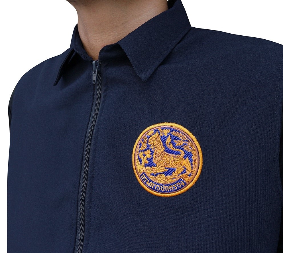 เสื้อกั๊ก กรมการปกครอง คอปก สีกรมท่า DB-02# (K0340)