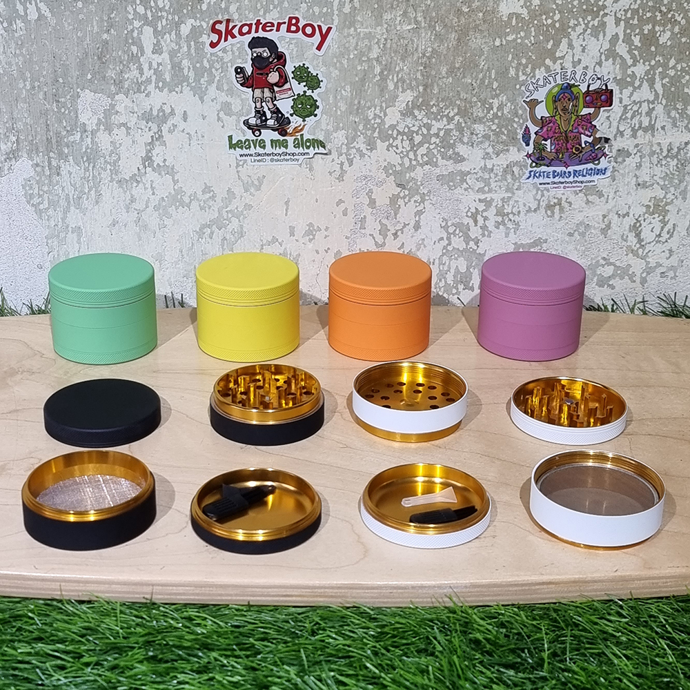 [1002] ที่บดสมุนไพร pastel Grinder ขนาด 63mm 4ชั้น ฟันคม งานCNC เครื่องบดสมุนไพร บดกาแฟ ไกเดอร์บด
