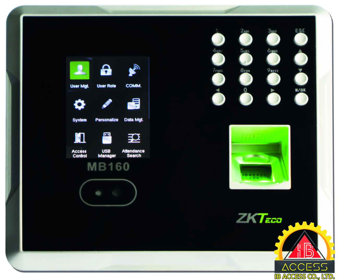 เครื่องสแกนใบหน้า ยี่ห้อ ZKTeco รุ่น MB160 รองรับระบบ Access Control