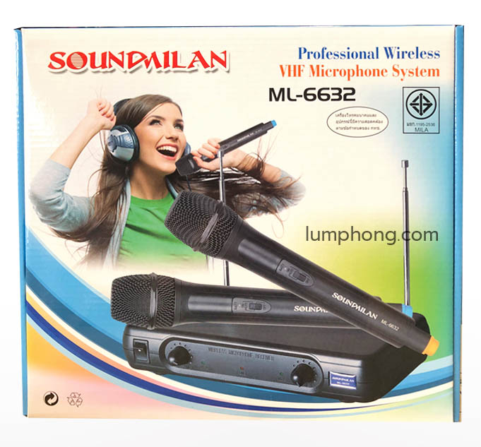 ไมค์ลอย ไมโคโฟนไร้สาย Soundmilan ML-6632