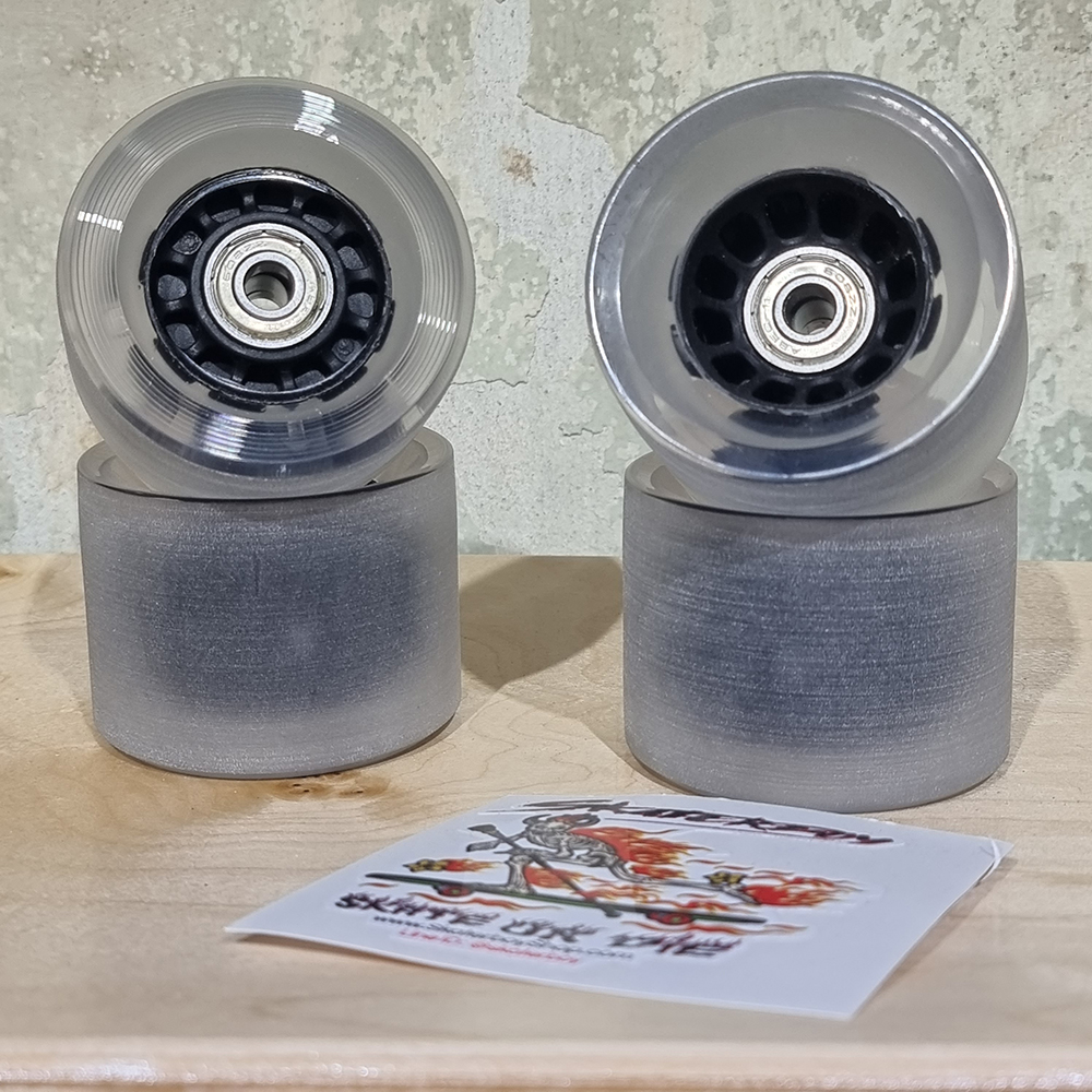 [0317][ลด50%] ล้อสเก็ตบอร์ด 70x50mm 80A ล้อใสมีไฟ RGB ล้อเปิดหน้า แกนพลาสติกน้ำหนักเบา พร้อมแบริ่ง