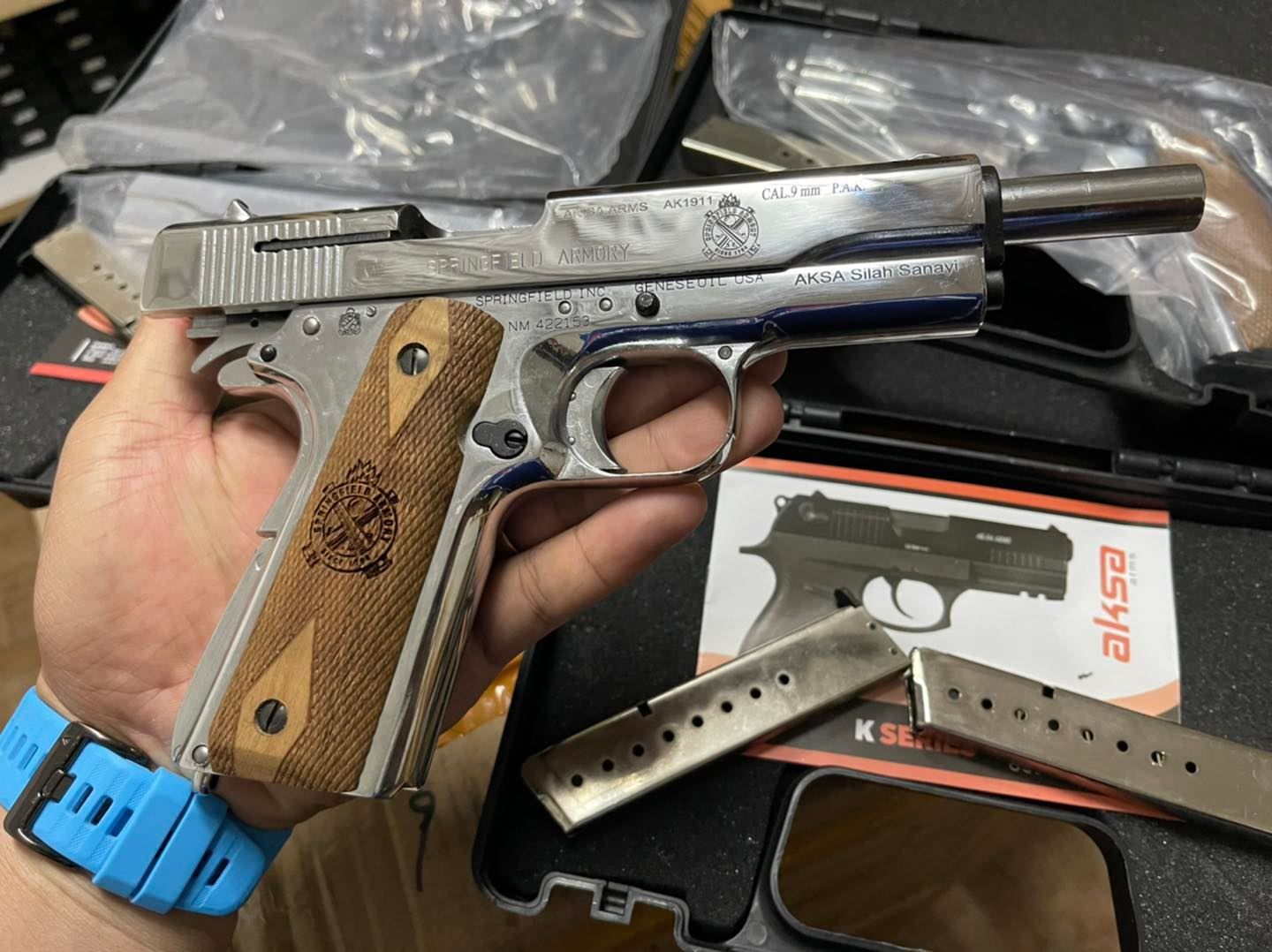 AKSA COLT 1911 ลาย Spring Field สีเงินเงา