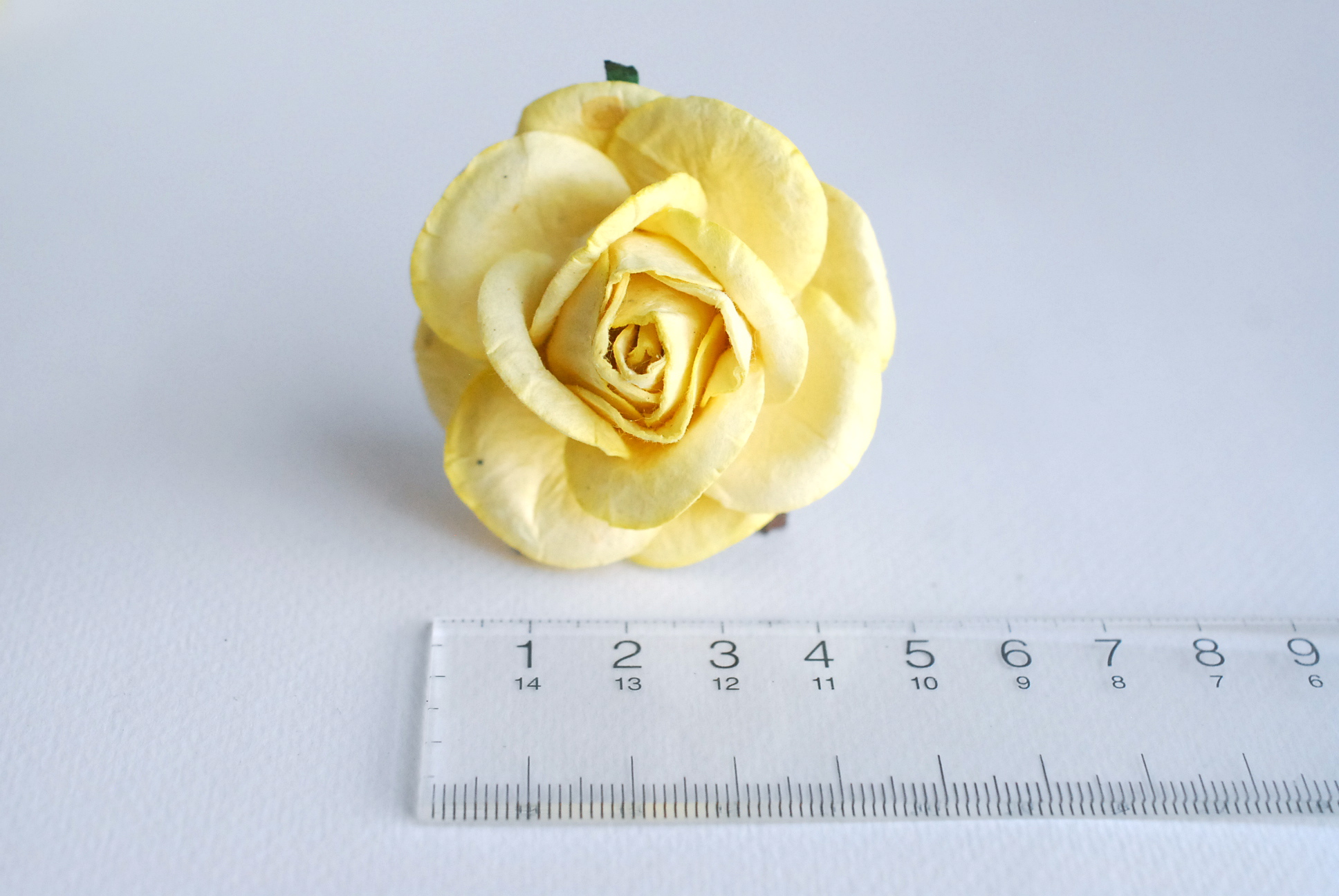 ดอกไม้กระดาษสา ดอกไม้กุหลาบกระดาษ ดอกไม้ประดิษฐ์ งานแต่งงาน ตกแต่งของชำร่วย, งานแต่งงาน สีเหลืองอ่อน ขนา่ด 4.5 cm., Paper flower,20 Pieces mulberry rose, 4.5 cm. light yellow color.