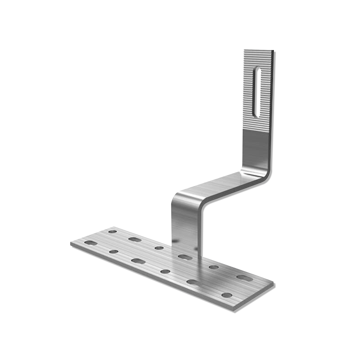 อุปกรณ์ยึดราง อลูมิเนียมกับหลังคากระเบื้องซีแพ็ค Aluminum rail fastening device for C-pack tile roofs
