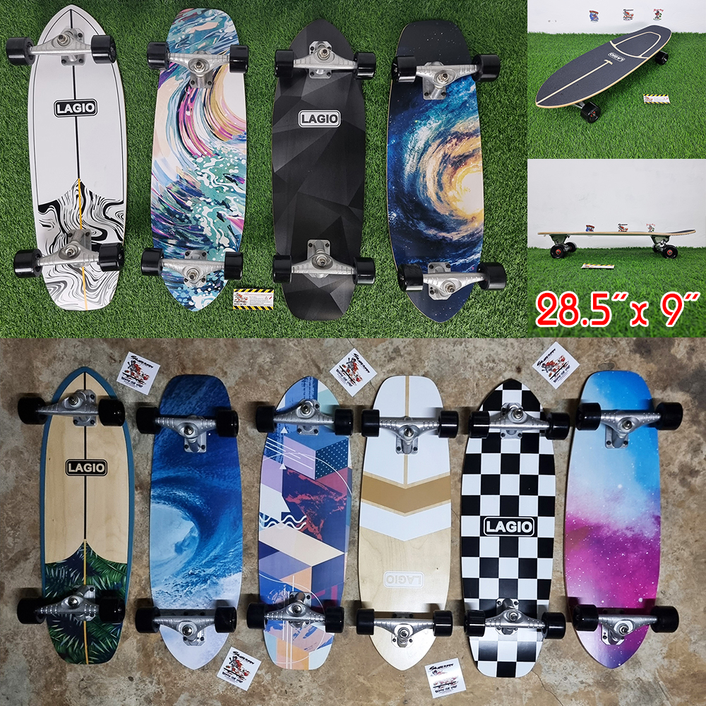 0201 Surf skate custom บอร์ด28.5นิ้ว สำหรับเด็ก สูงไม่เกิน 150cm บอร์ดไม้ เซิร์ฟ สเก็ตบอร์ด พร้อมเล่น