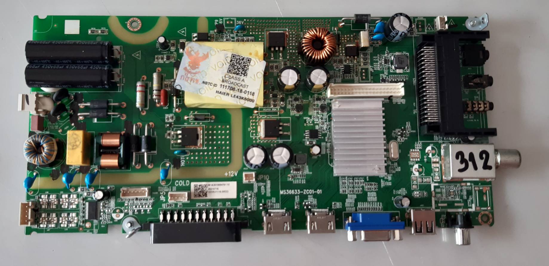อันที่ 312 Haier LE43K6000 ซีสเตร็ม MS36633-ZC01-01 ดีเทสแล้ว