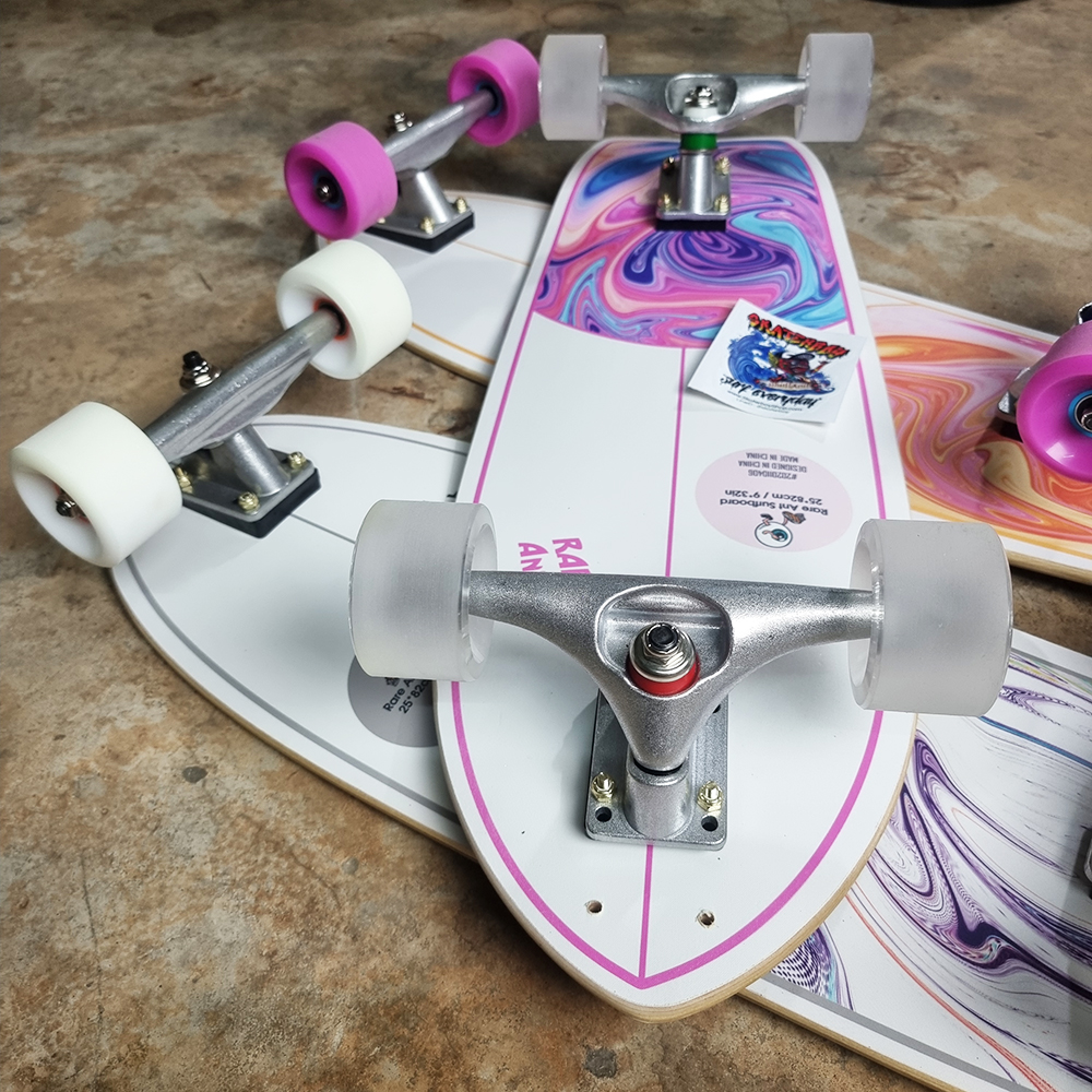 0202 RareAnt Surf skate บอร์ด 31x9.5นิ้ว ล้อ 65mm ทรัค CX4 setting ดี งานสวย ปริ้นลายลงผ้า