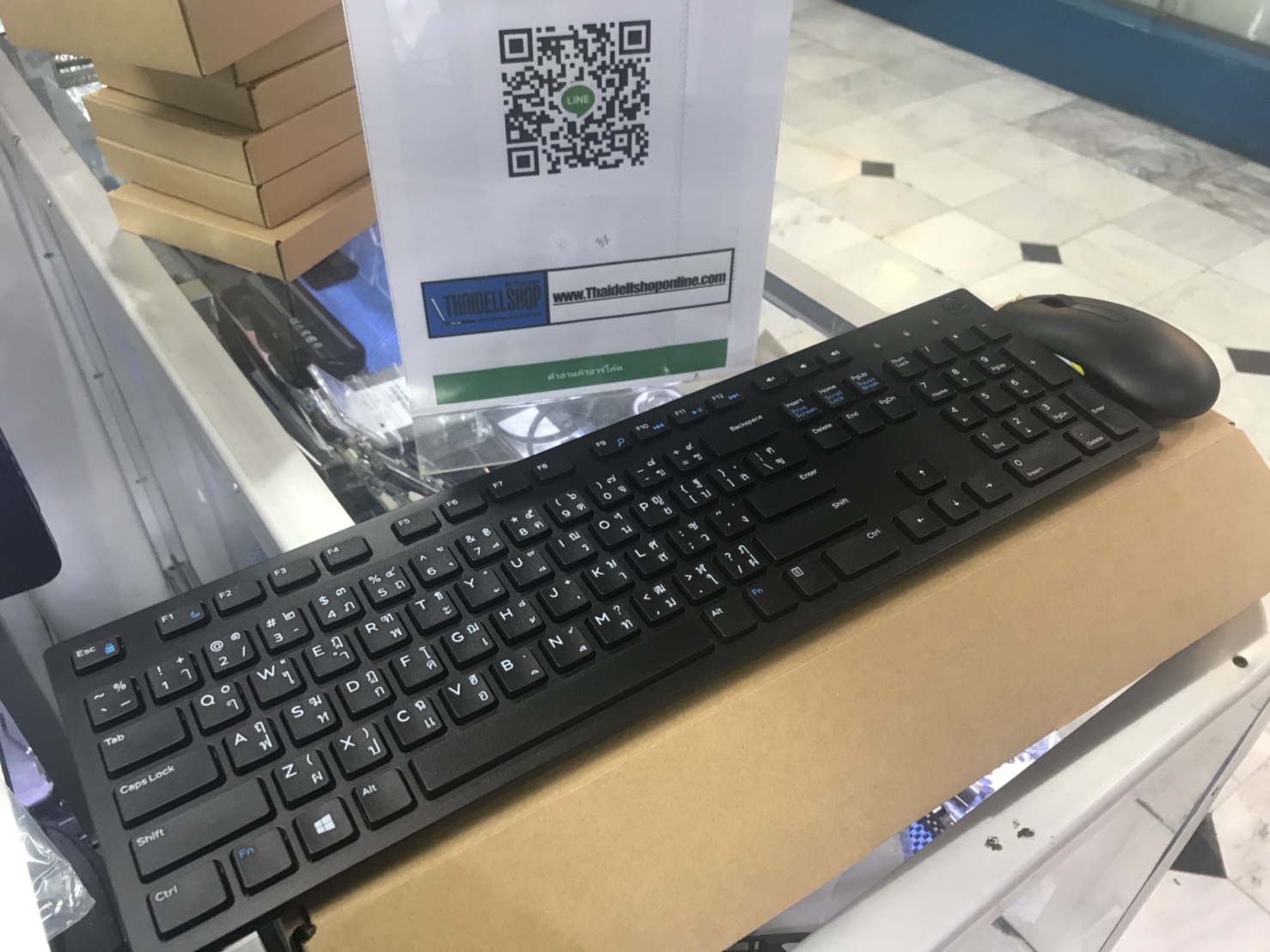Dell wireless keyboard and Mouse (T/E) KM636 Black - S&P (ของแท้)