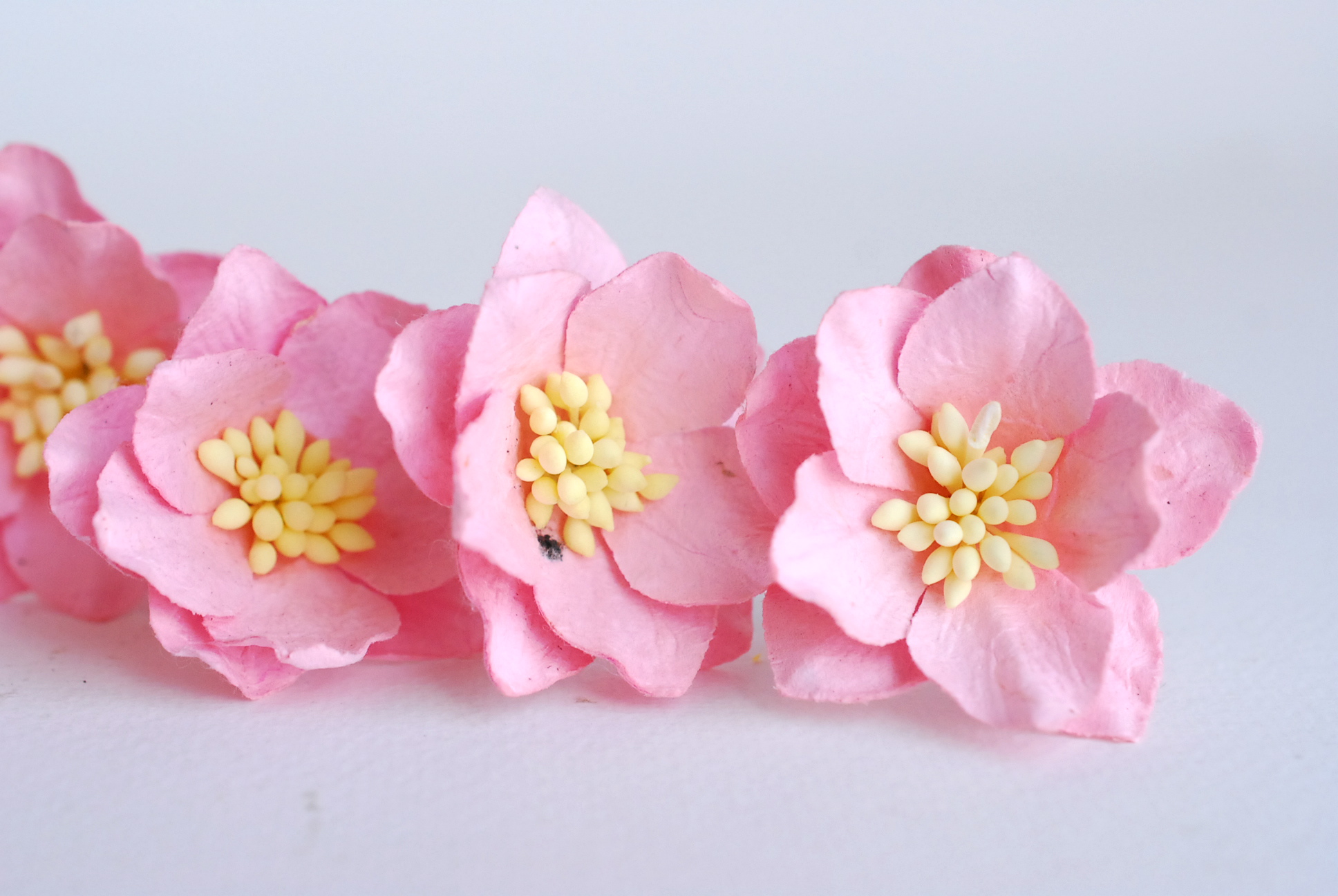 ดอกไม้กระดาษสา ดอกโลตัสอินโดนิเซียกระดาษ ดอกไม้กระดาษสาราคาส่ง ดอกไม้กระดาษสำหรับตกแต่งของชำร่วย งานแต่งงาน ทำช่อดอกไม้ติดอกเจ้าบ่าว ข้อมือดอกไม้เจ้าสาว ขนาด3.5 cm. 25 ดอก สีชมพู Paper flowers supplies: DIY wedding tools Big Cherry blossom (Lotus Indonisi