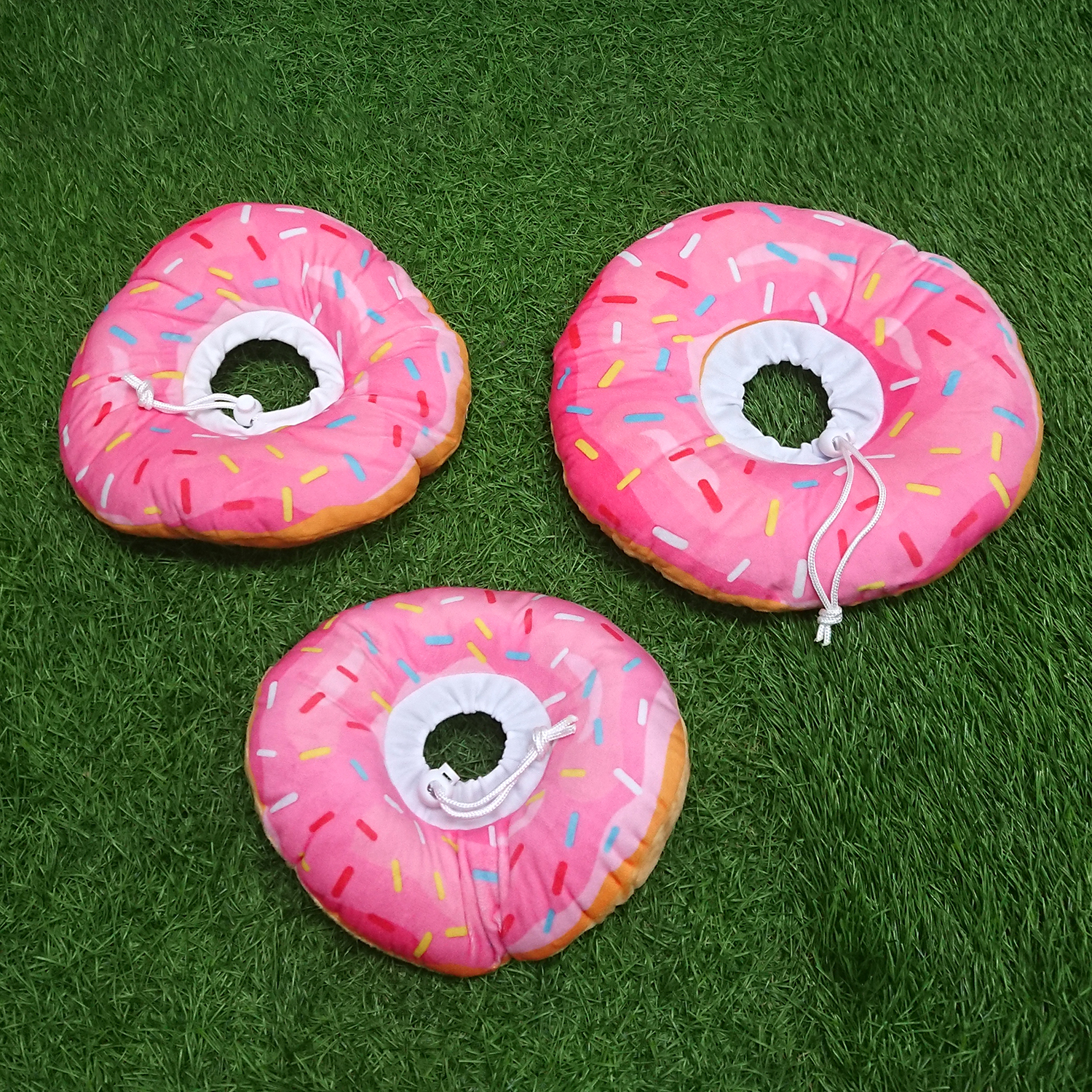 [1100] ปลอกคอ collar หมา แมว กันแมวเลียแผล นิ่ม ใส่สบาย ลายโดนัท