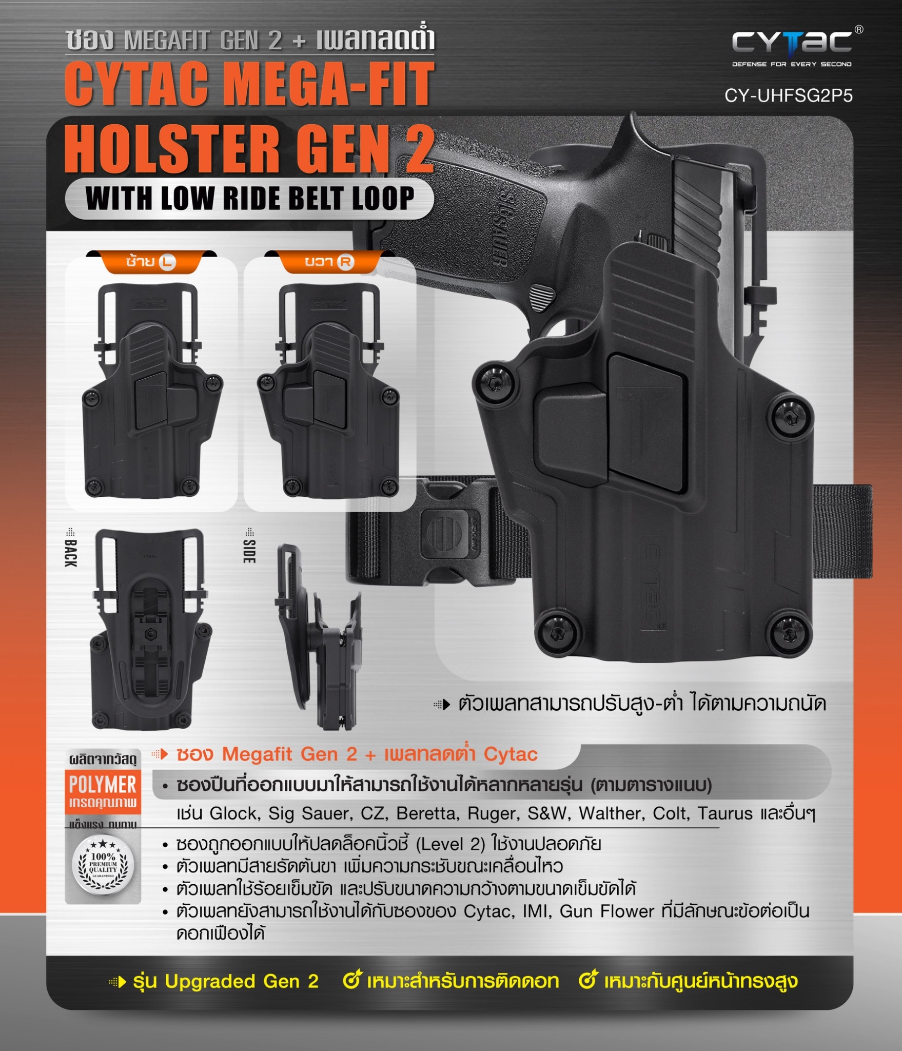 ซอง Megafit Gen2 + เพลทลดต่ำ Cytac (K0990)
