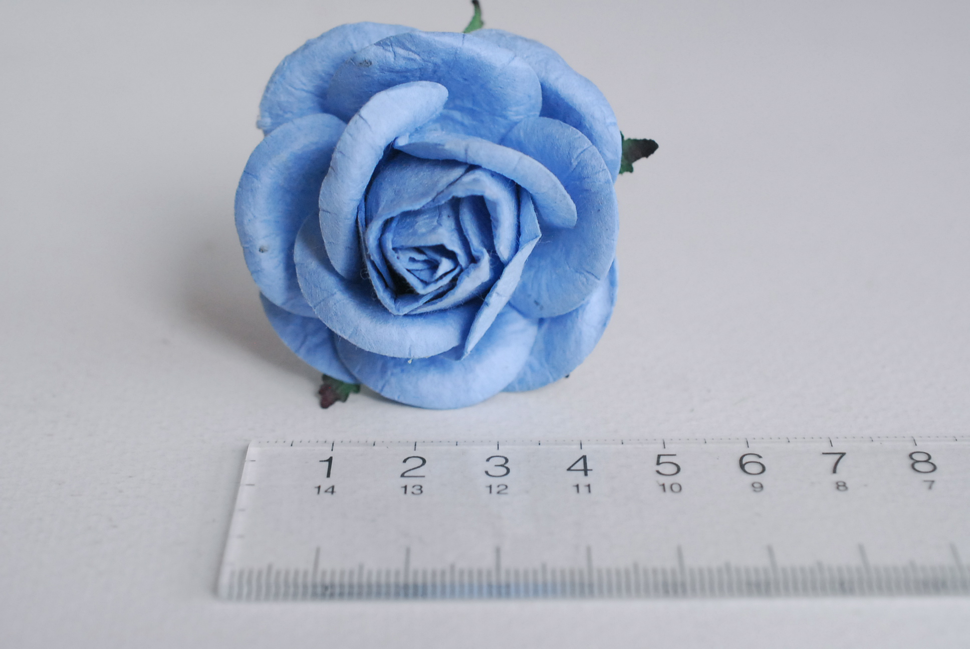 ดอกไม้กระดาษสา ดอกไม้กุหลาบกระดาษ ดอกไม้ประดิษฐ์ งานแต่งงาน ตกแต่งของชำร่วย, งานแต่งงาน สีฟ้าตุ่น #170 ขนาด 4.5 cm., Paper flower,20 Pieces mulberry rose, 4.5 cm. pale blue color.