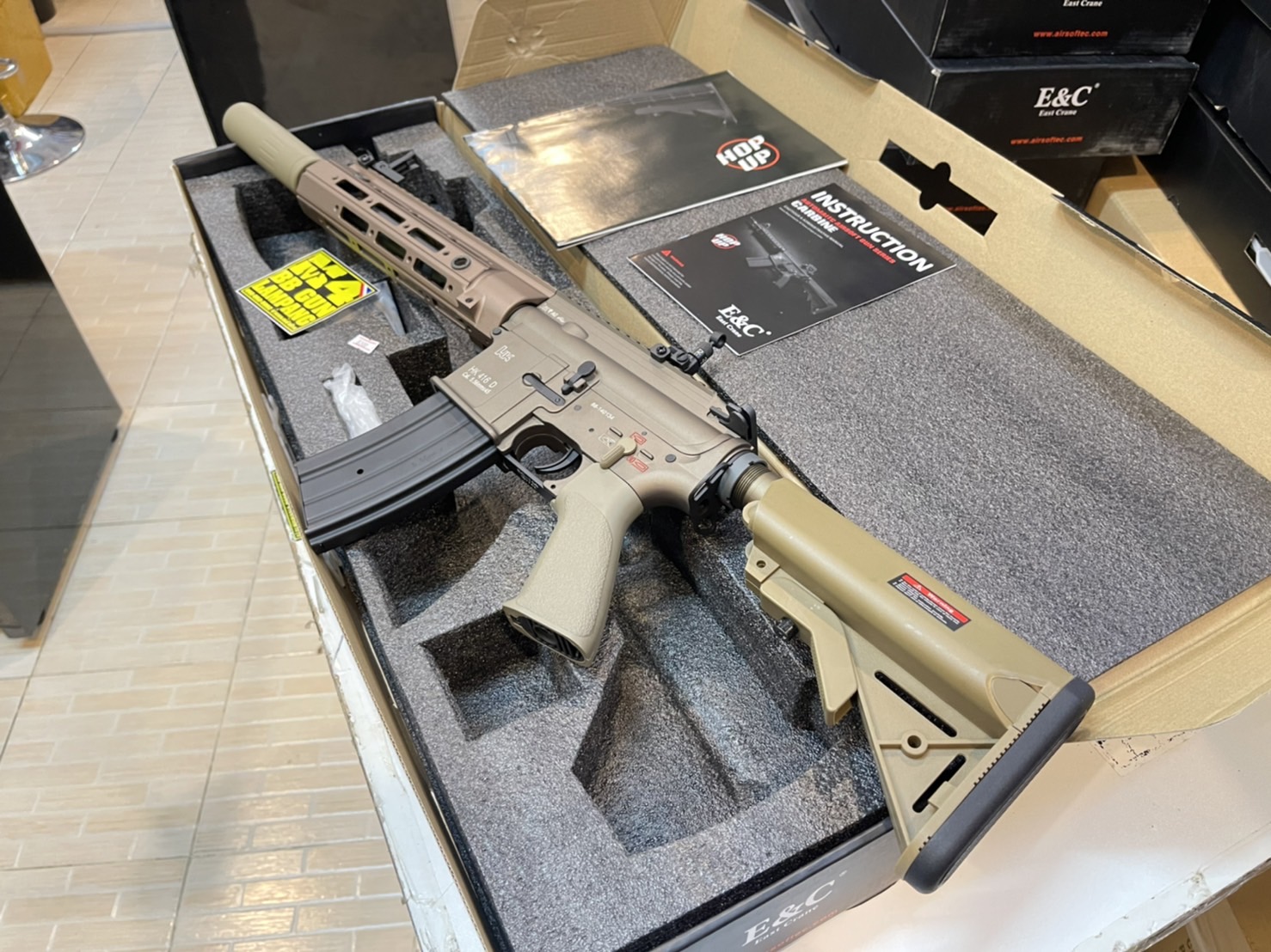 E&C 108 S2 : HK416 RAHG 10.5" สีทราย บอดี้โลหะ Gen 2