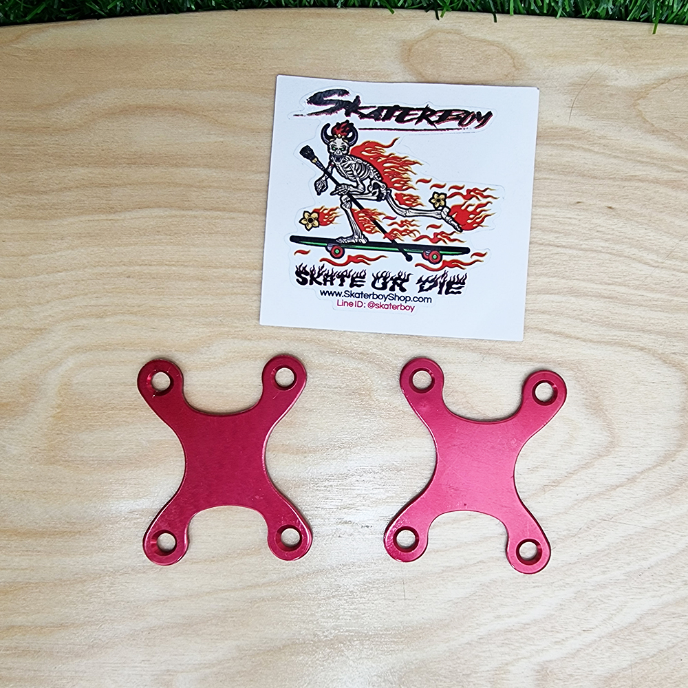 [0302] แผ่นประเก็น รองน็อตยึดทรัค สเก็ตบอร์ด รูในห่าง 6.5 5.5mm ทรงXหัวมน ช้วยถนอมไม้